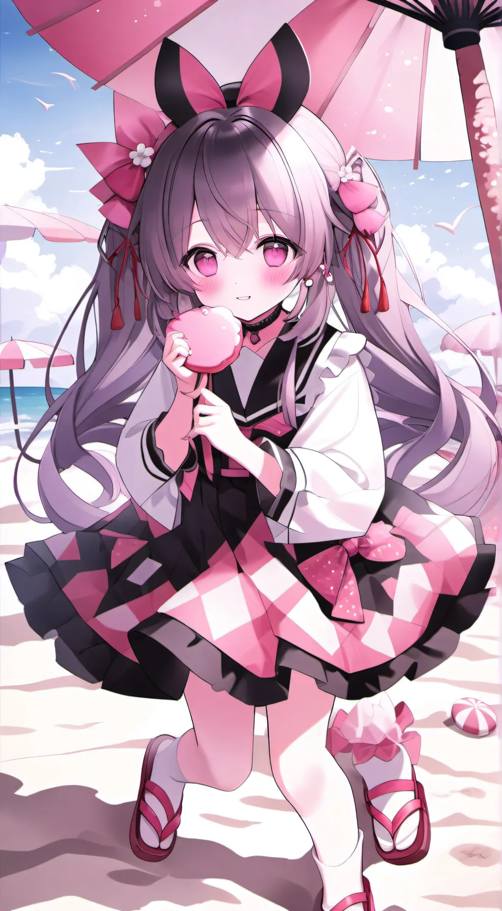 ai character: THE BEACH 🏖️⛱️ background