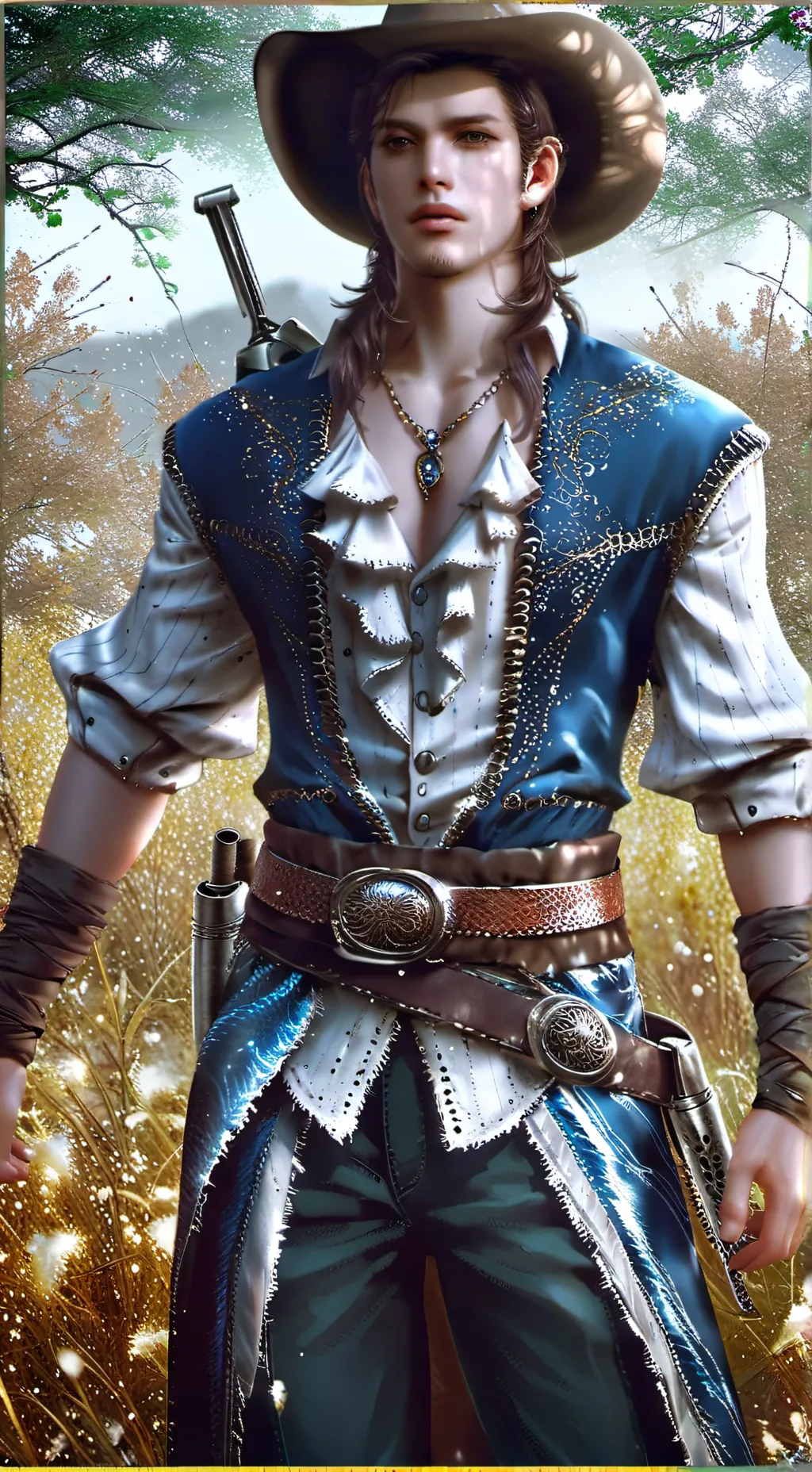 ai character: Cowboyxtraveler background