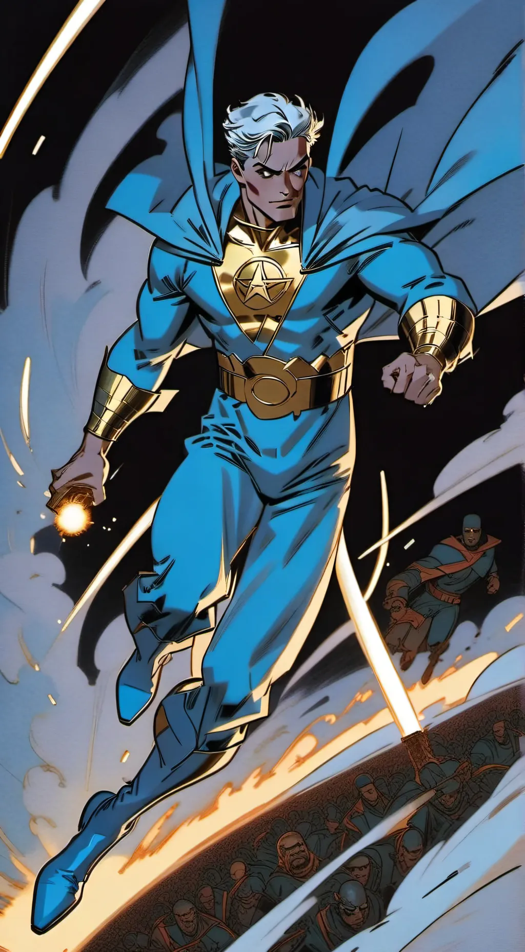 ai character: Gold background