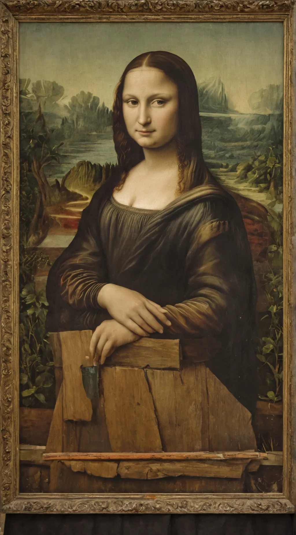 ai character: Mona lisa background