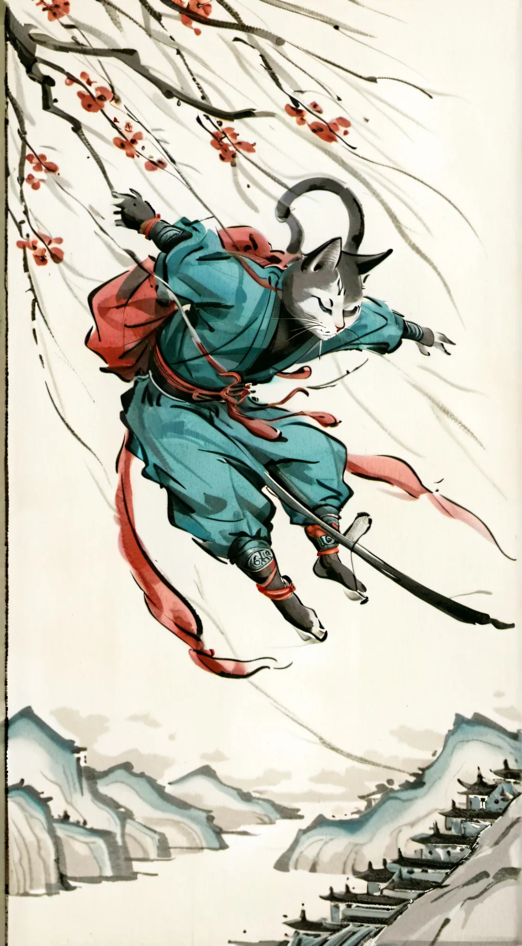 ai character: ninja cat background