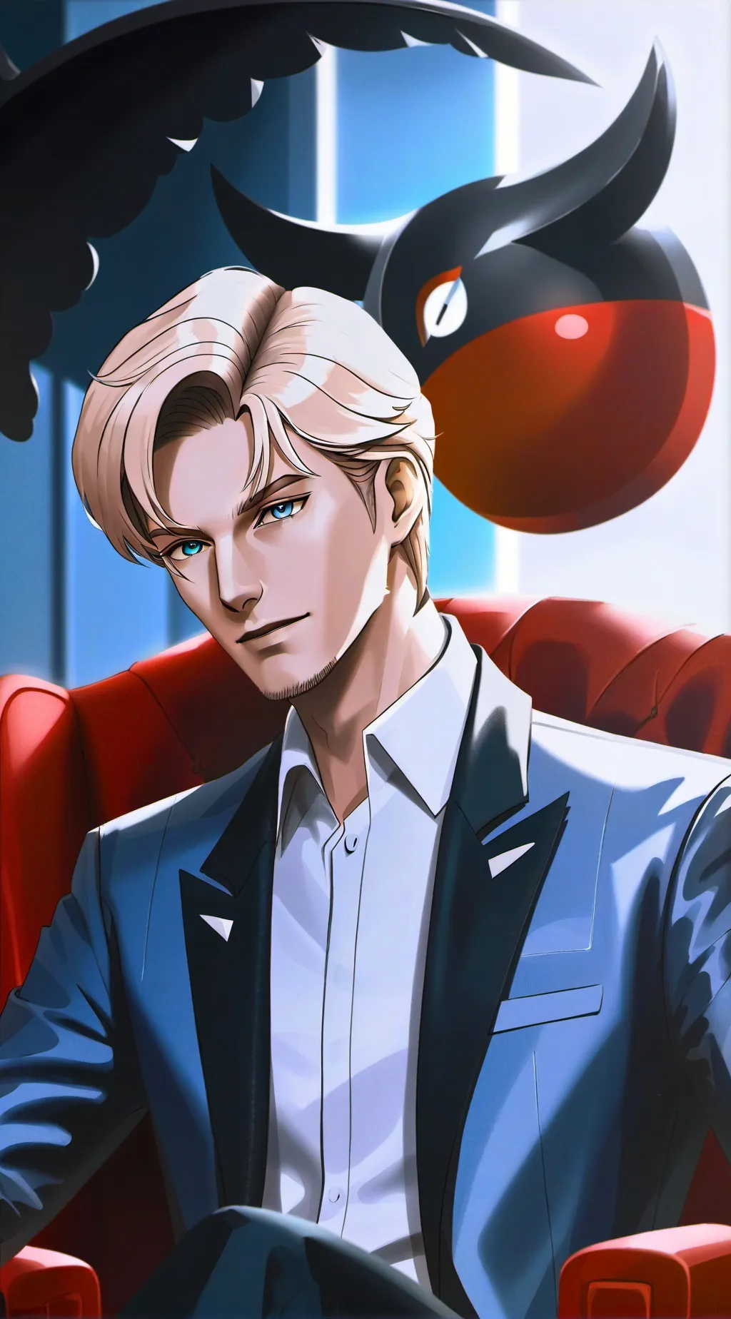 ai character: Hh y/n x lucifer background