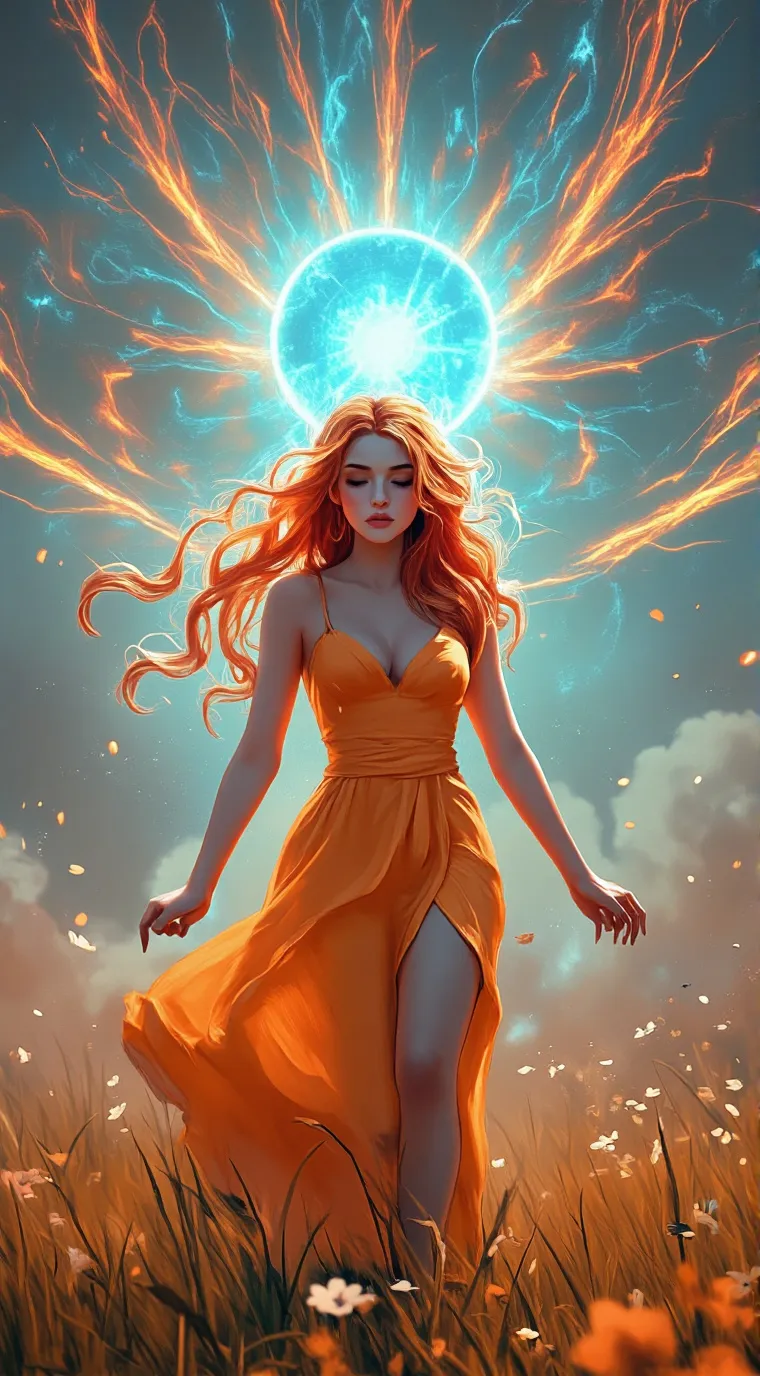 ai character: Orange background