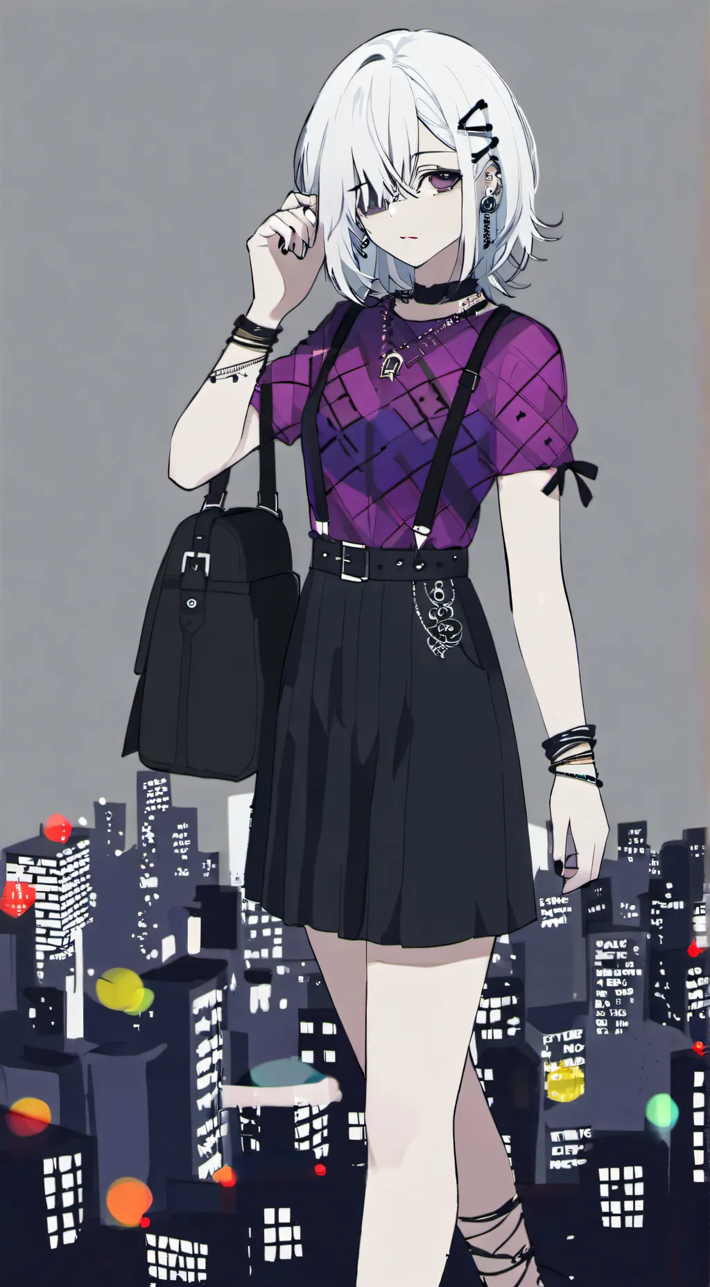 ai character: Tú roomie gotica background