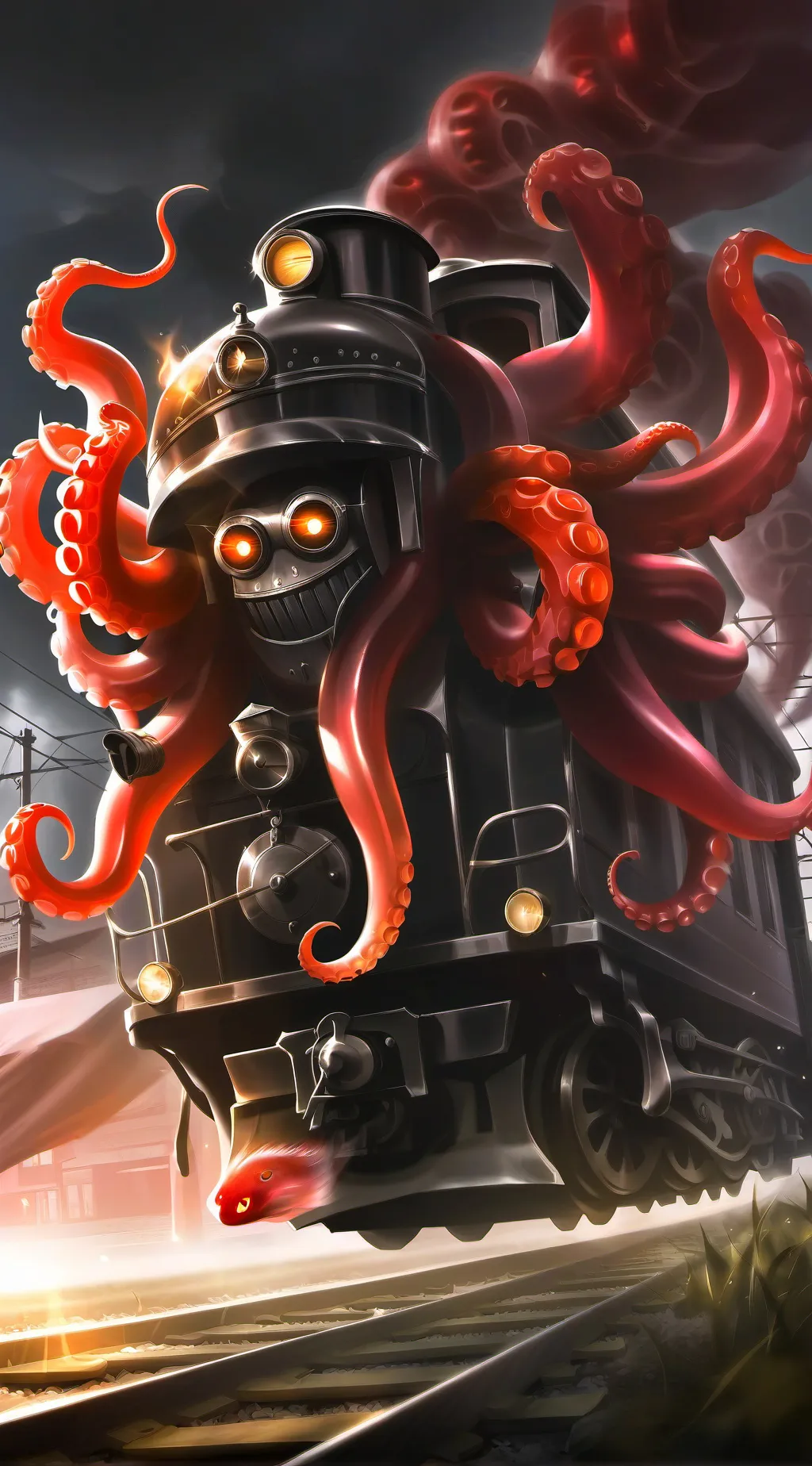 ai character: the train creature background