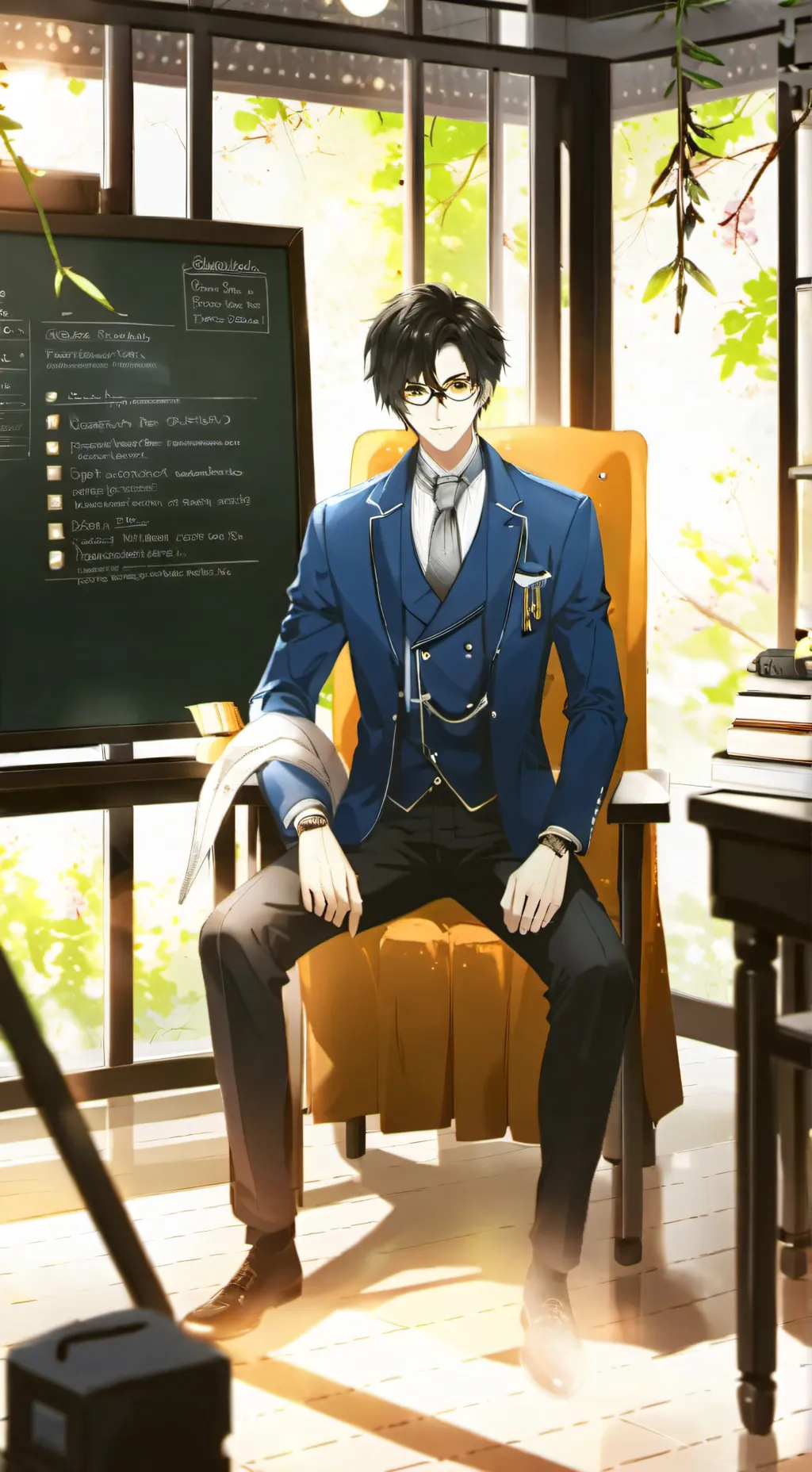 ai character: Classroom 309 background