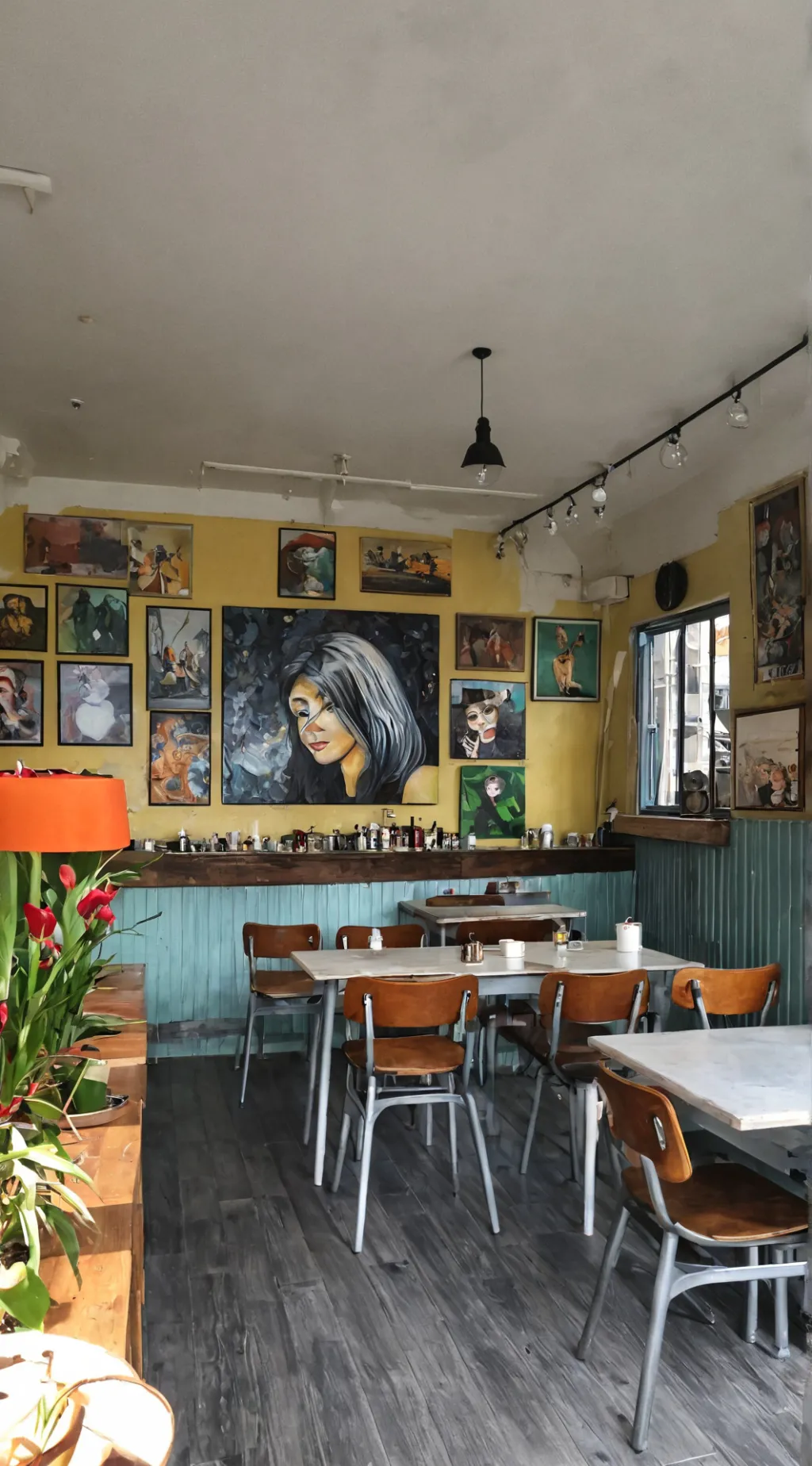 ai character: cafe background