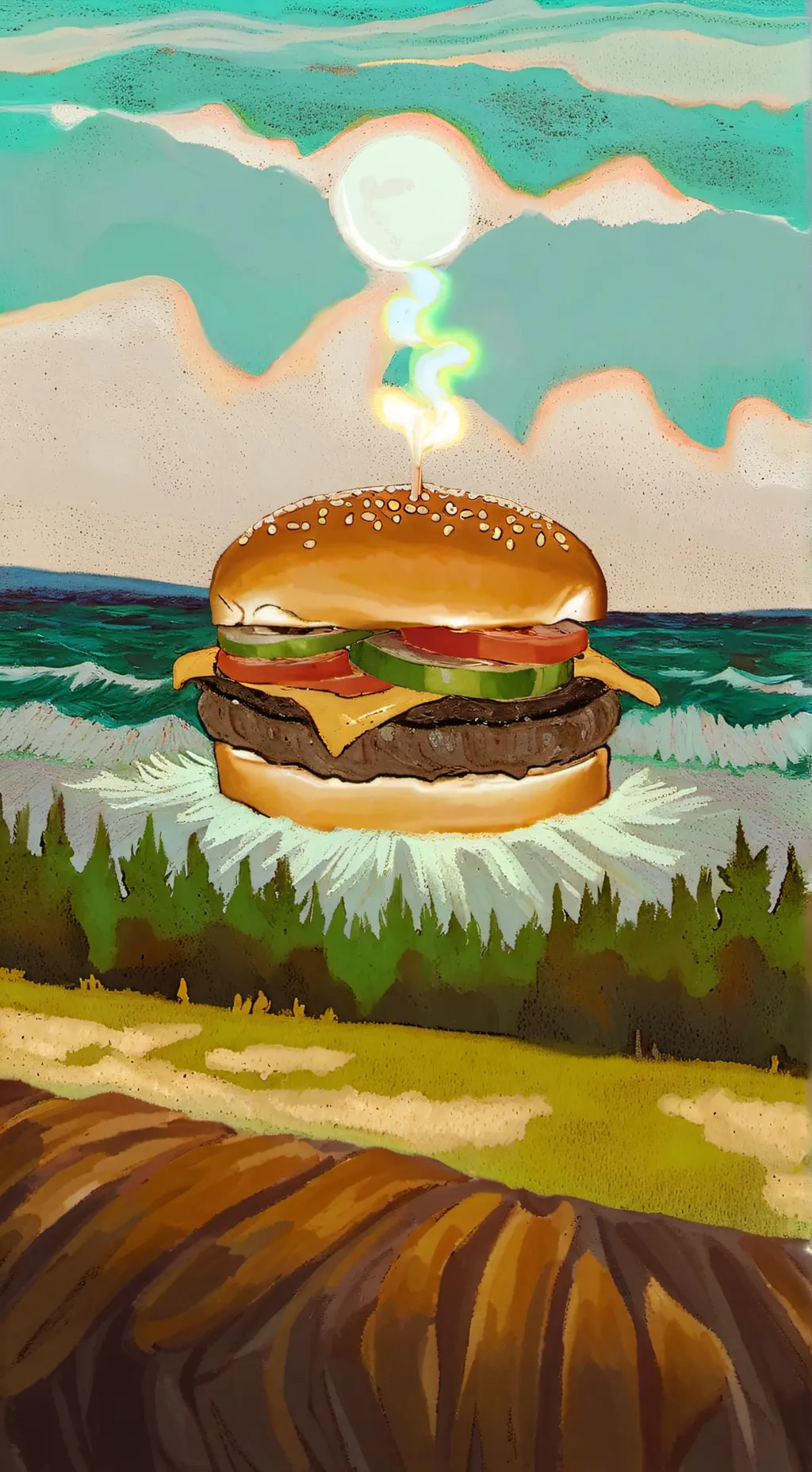 ai character: Hamburber  background