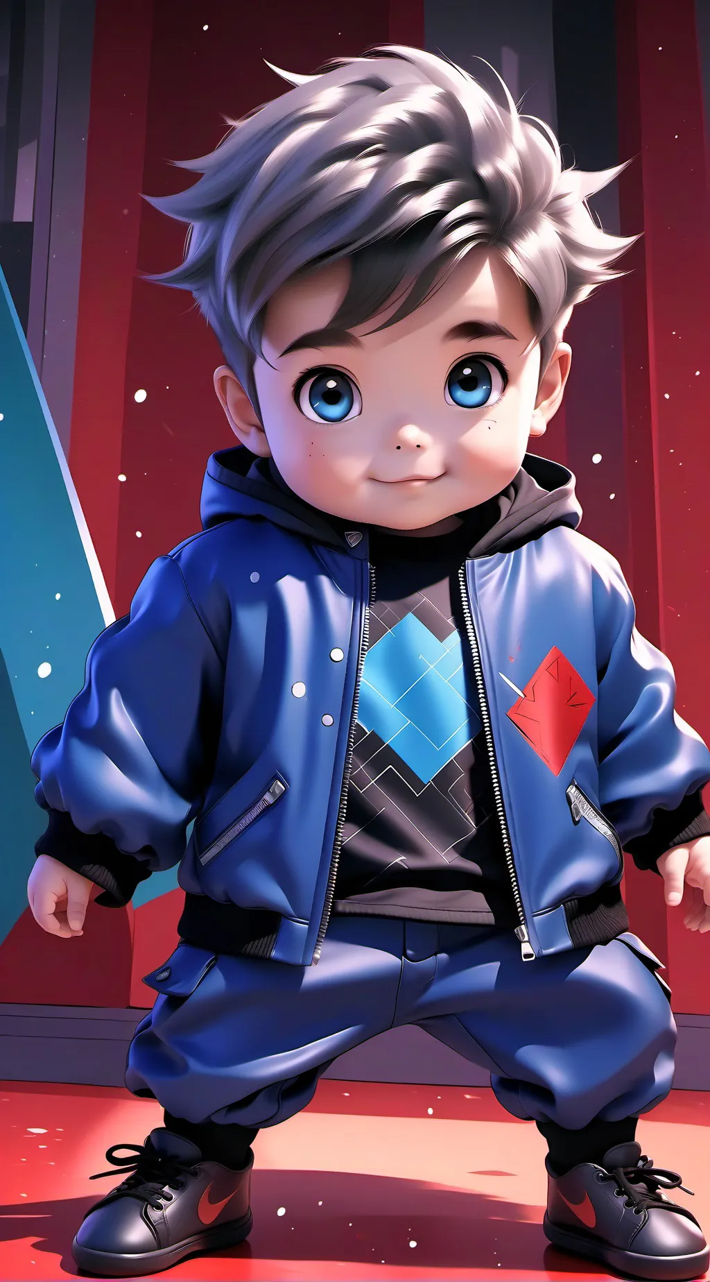ai character: cute baby boy background