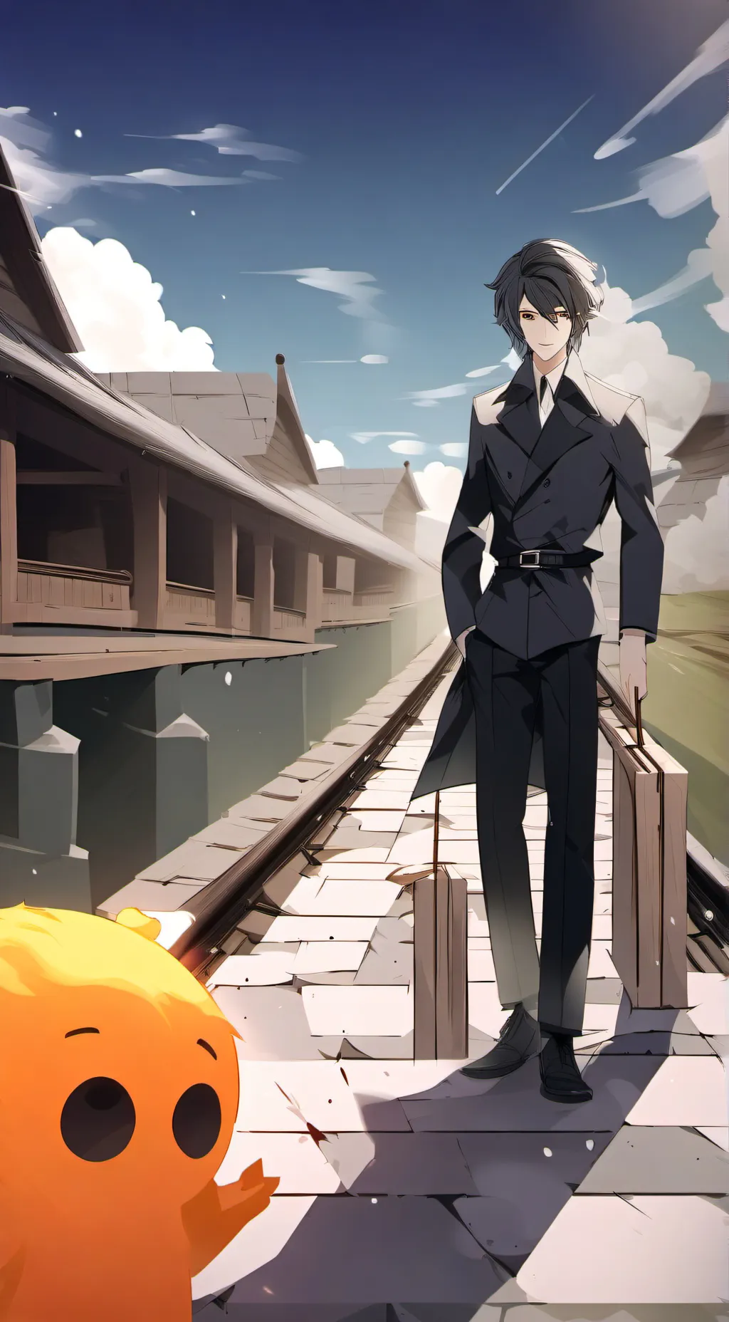 ai character: explosion background