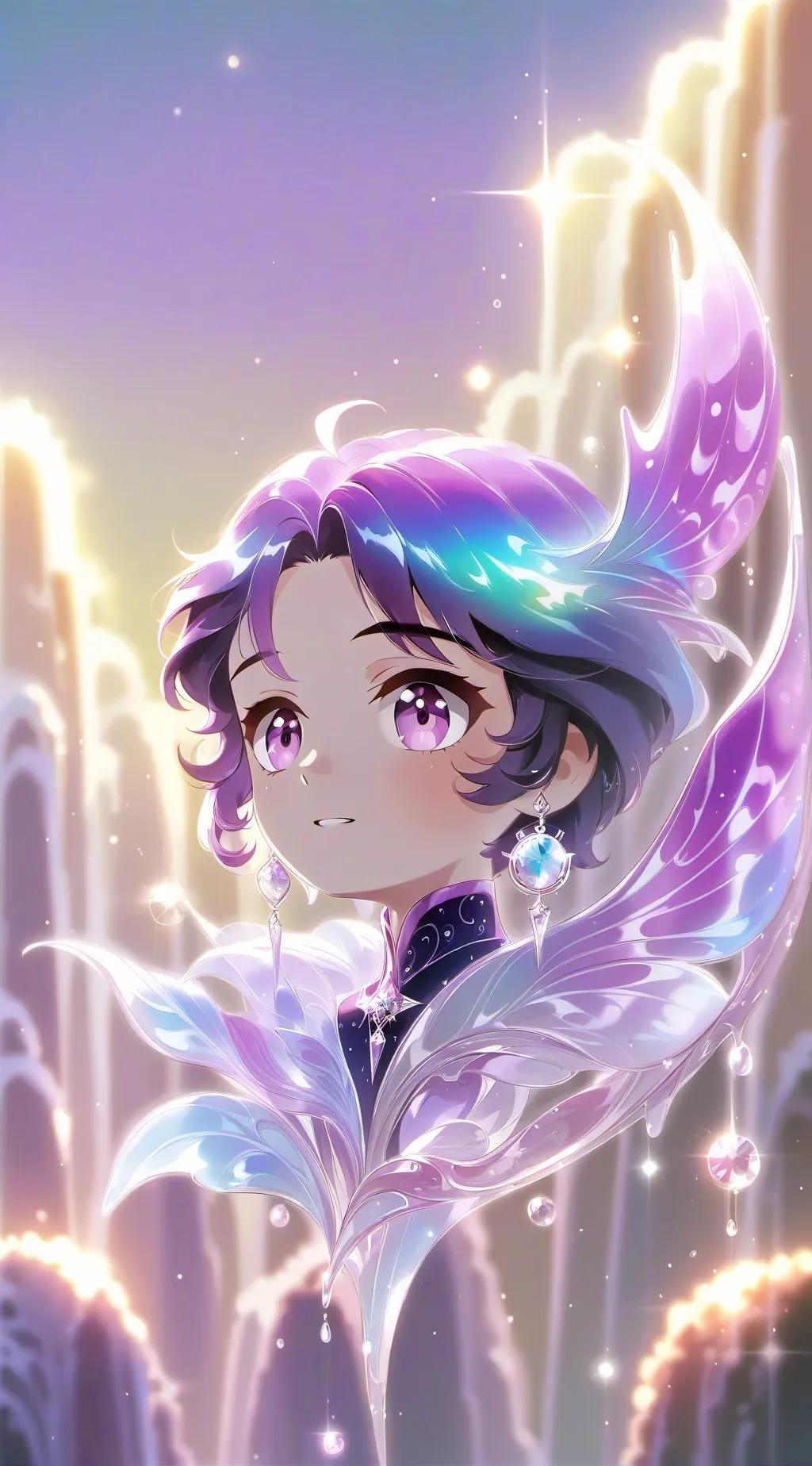 ai character: kny beach background