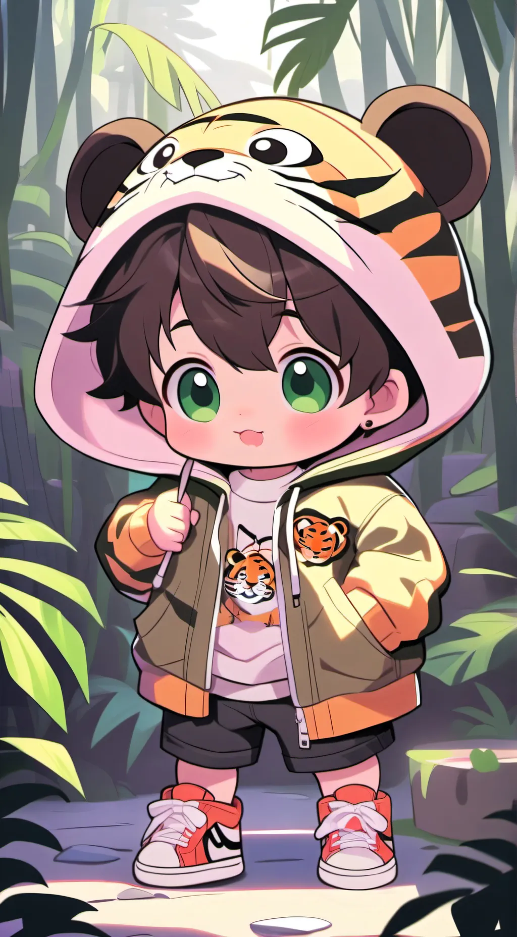 ai character: Baby tiger hybrid background