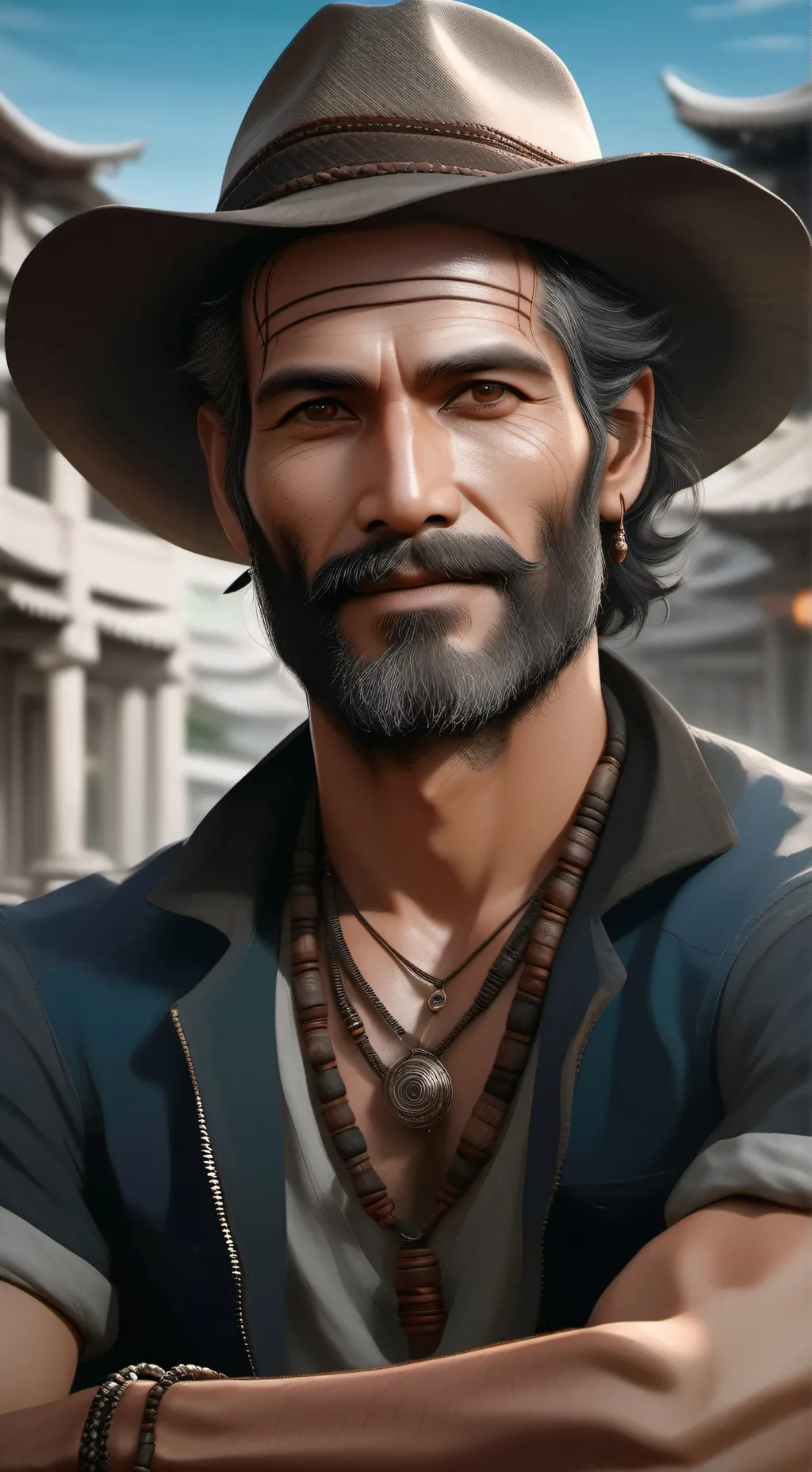 ai character: the cow boy background