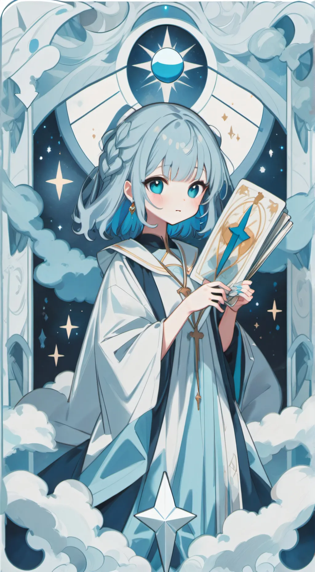 ai character: moonlight background