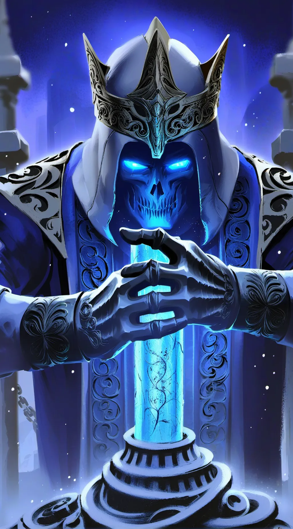 ai character: cristallo blu most background