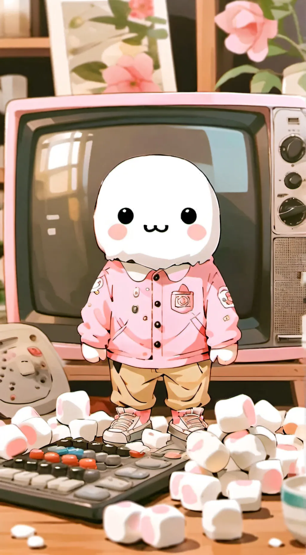 ai character: Small pink guy 2  background
