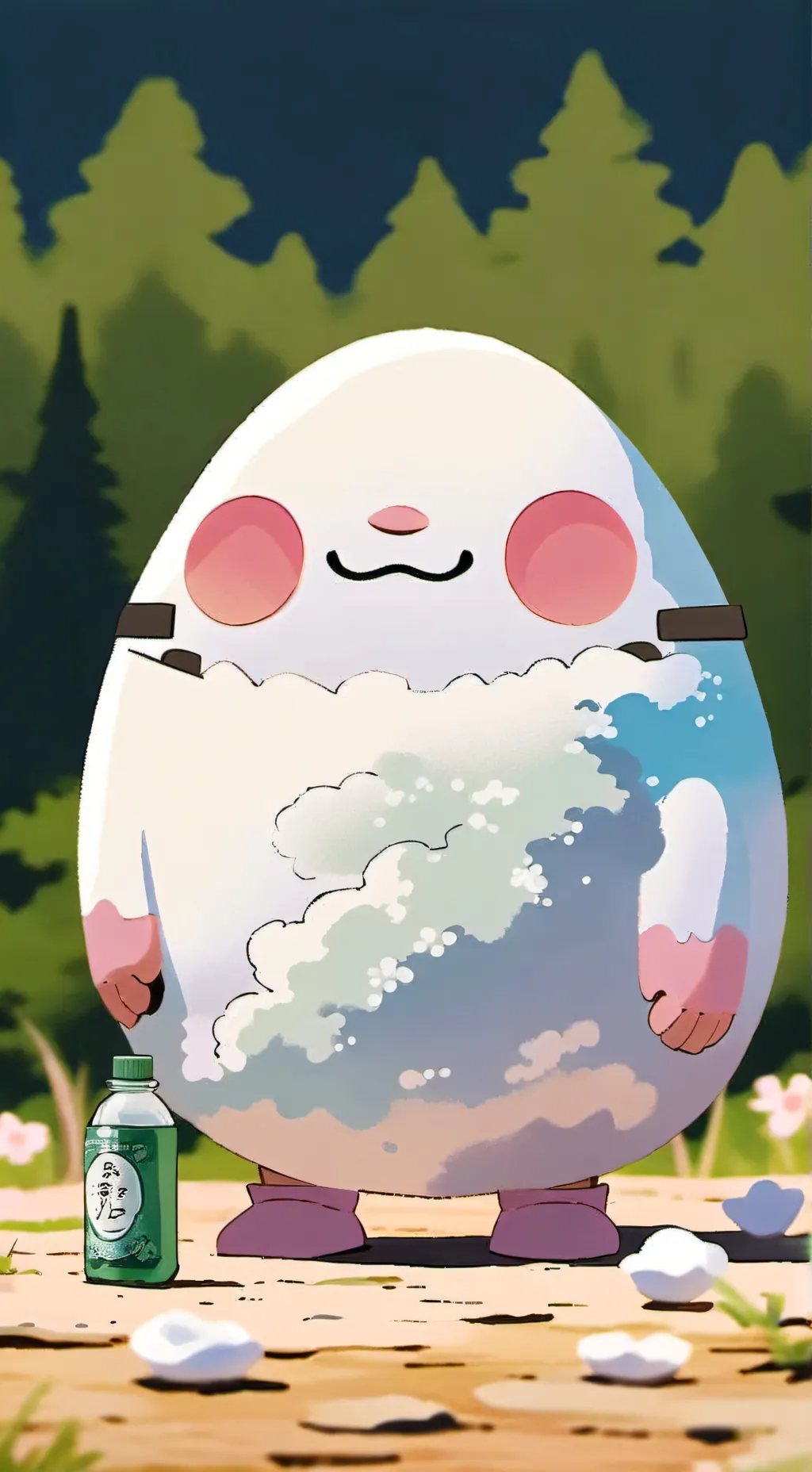 ai character: Small pink guy 3 background