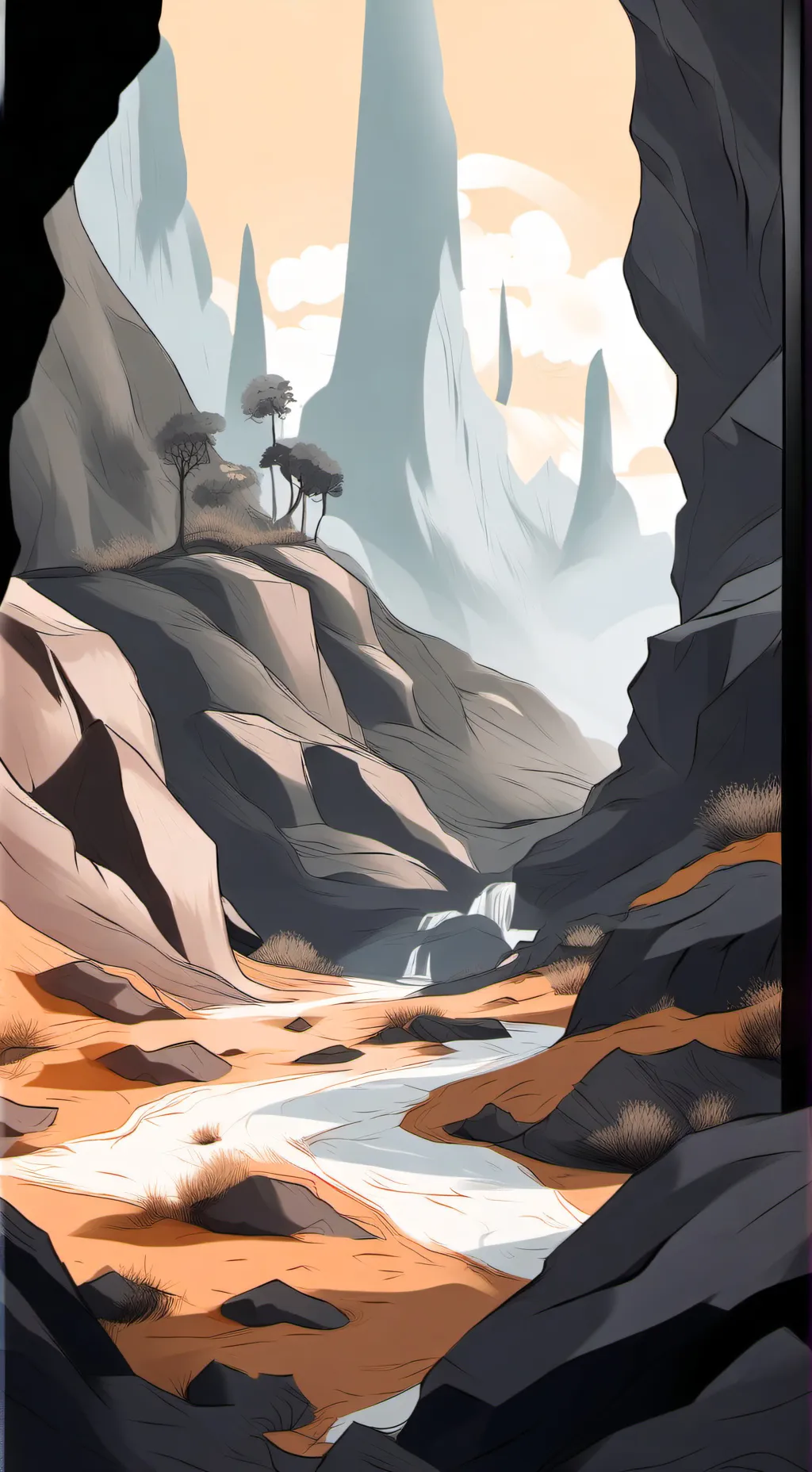 ai character: CH cave diving  background