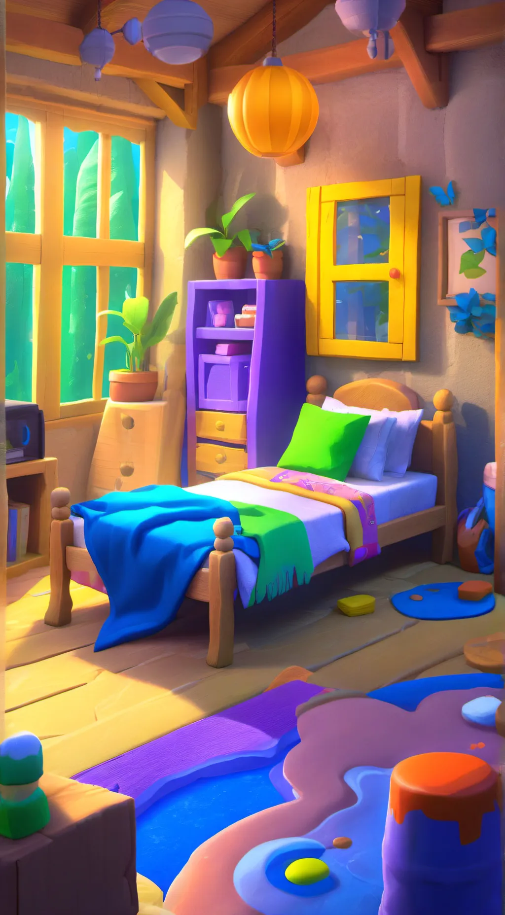 ai character: backrooms but nice background