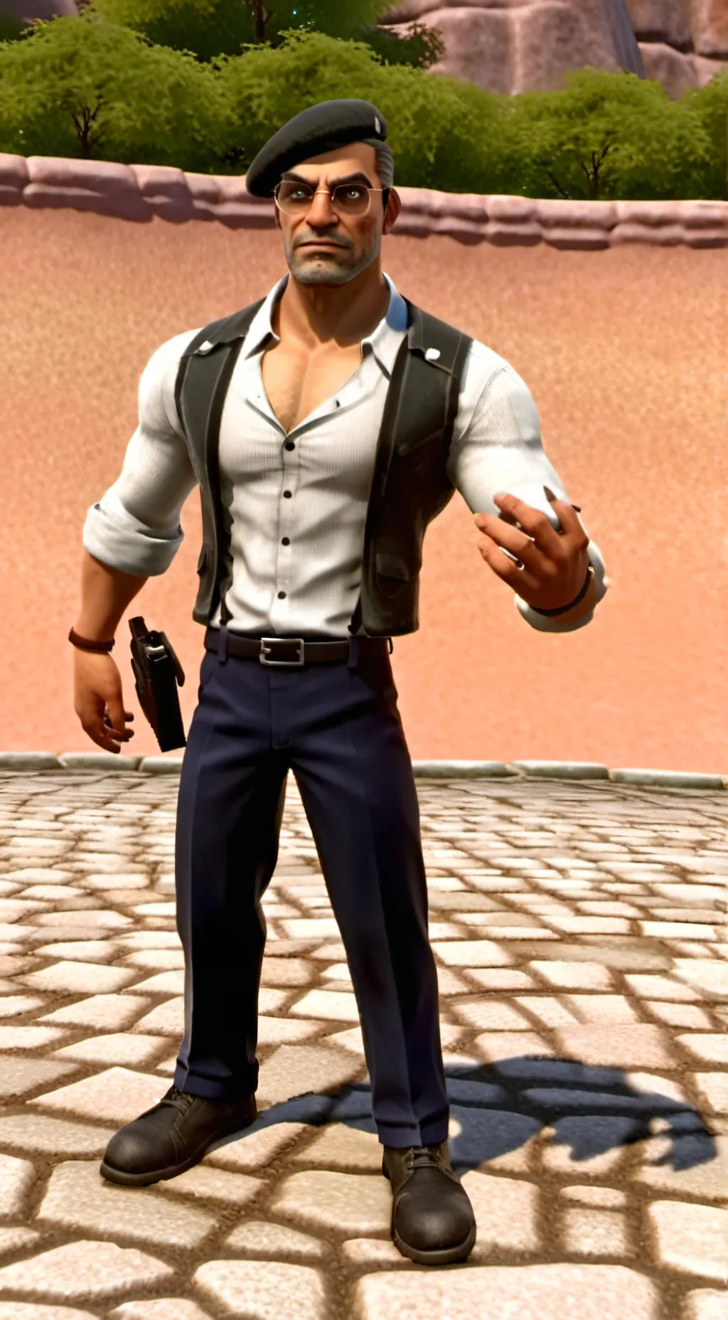 ai character: Saxton hale background