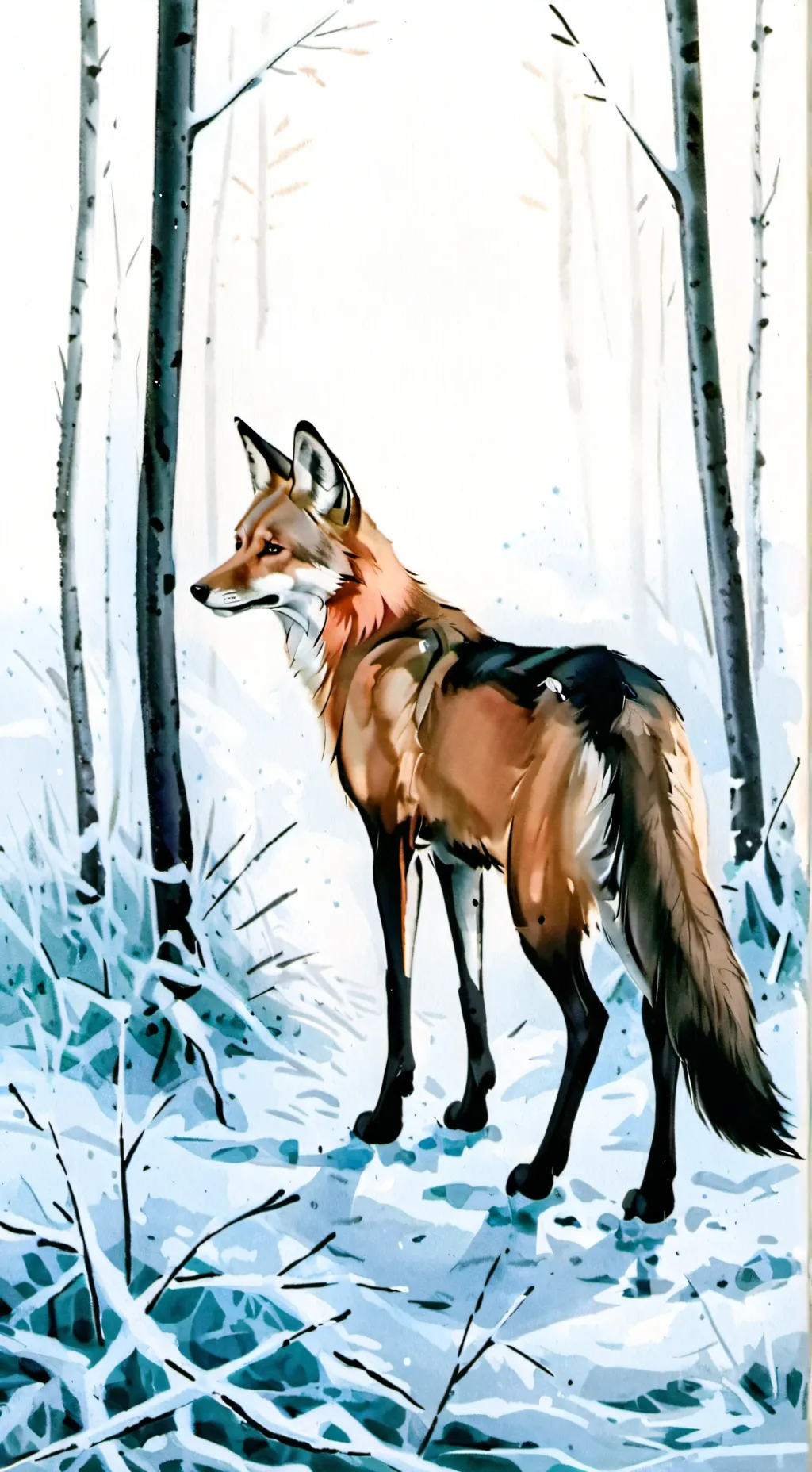ai character: Maned wolf  background