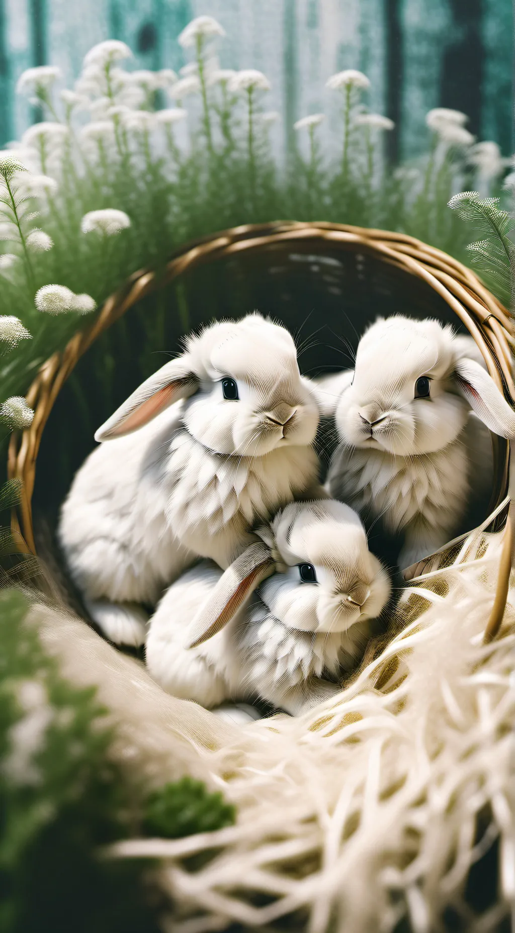 ai character: Newborn bunnies!! background
