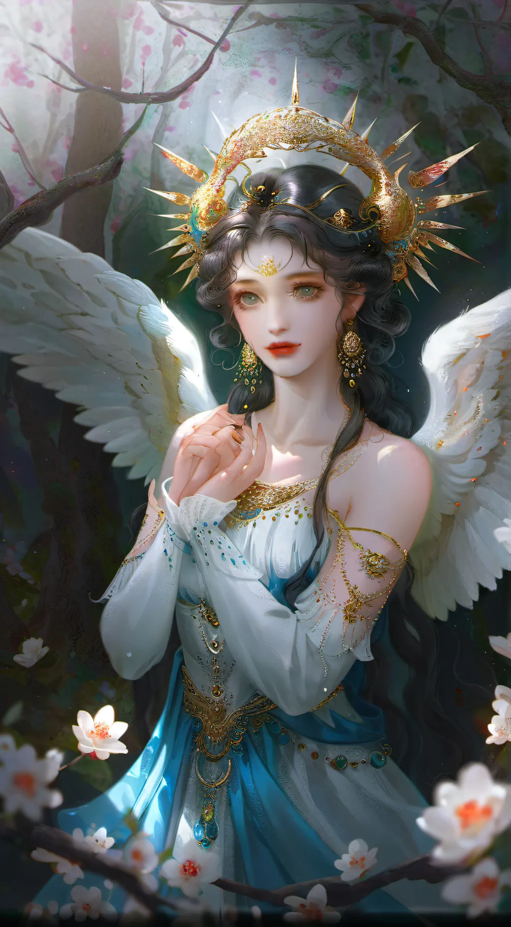 ai character: luna (angel) background