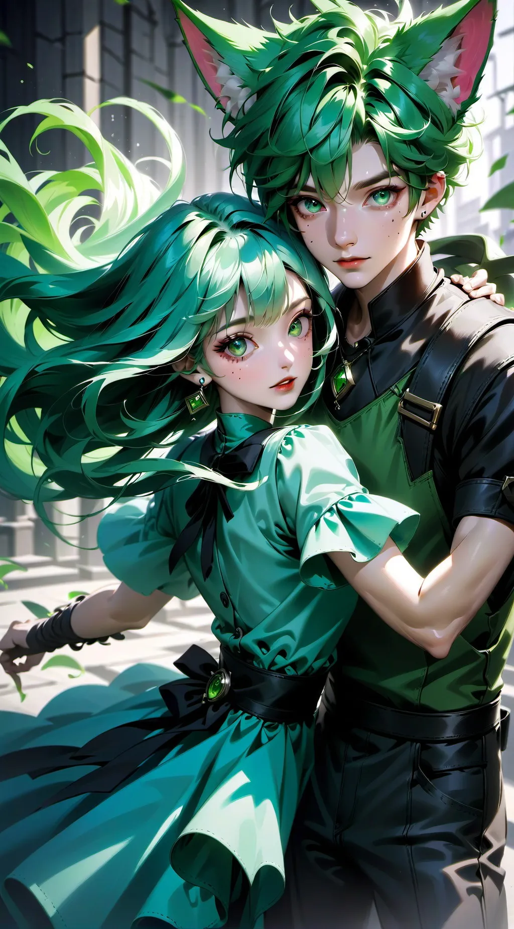 ai character: yuan and Lucie  background