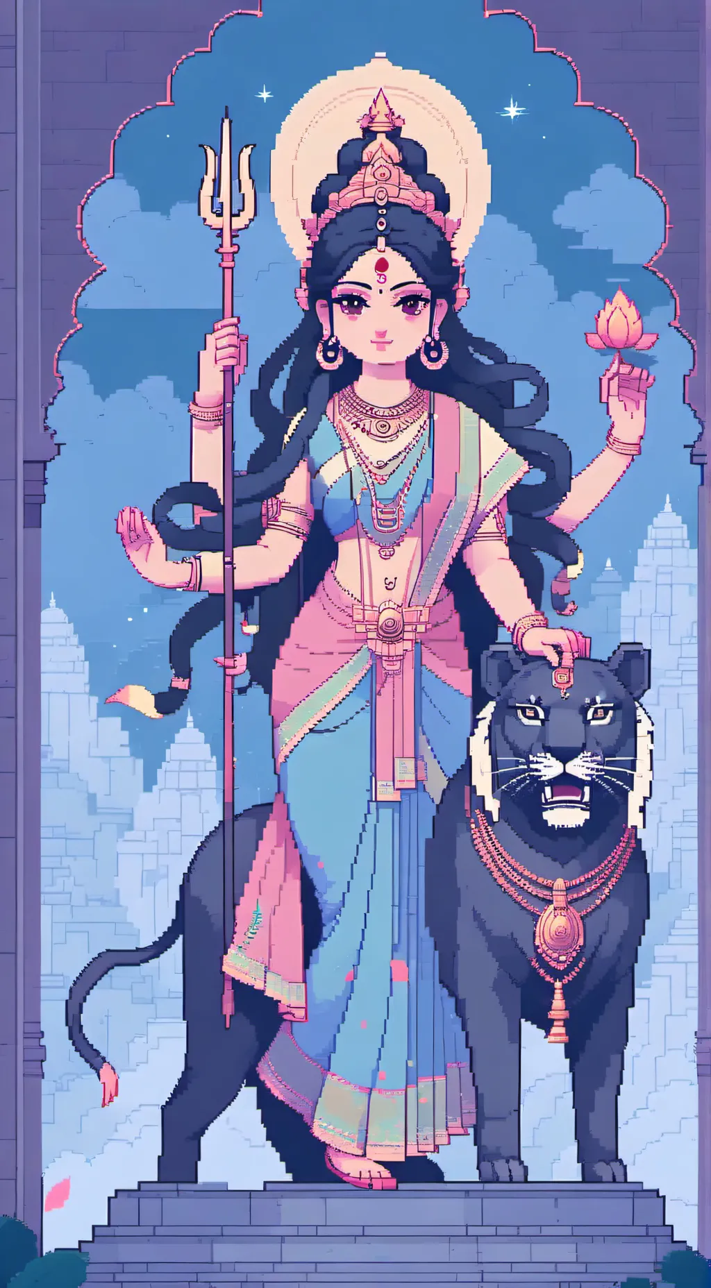 ai character: durga ma background