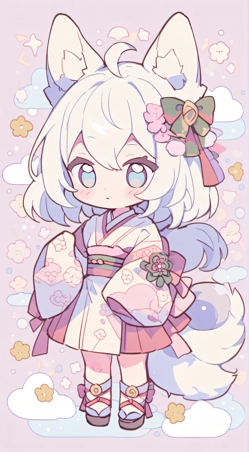 ai character: Kitsune baby background