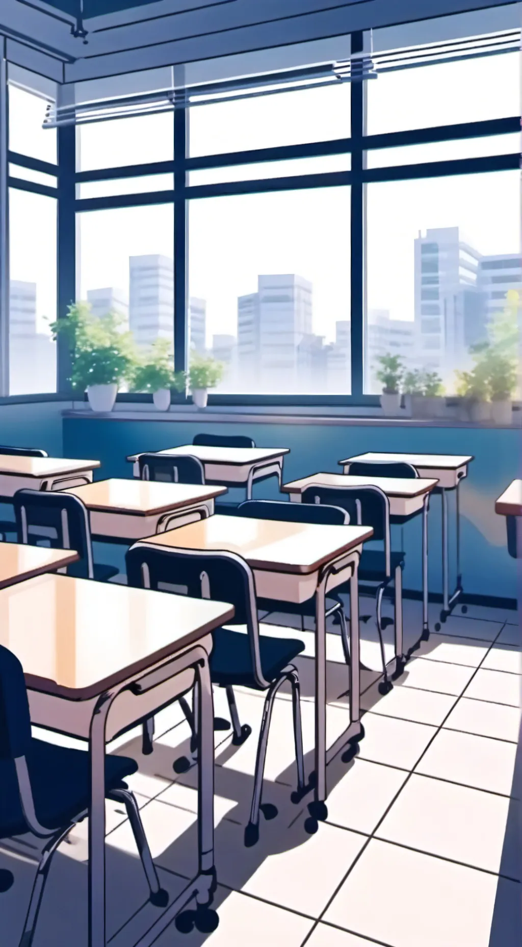 ai character: School classroom background