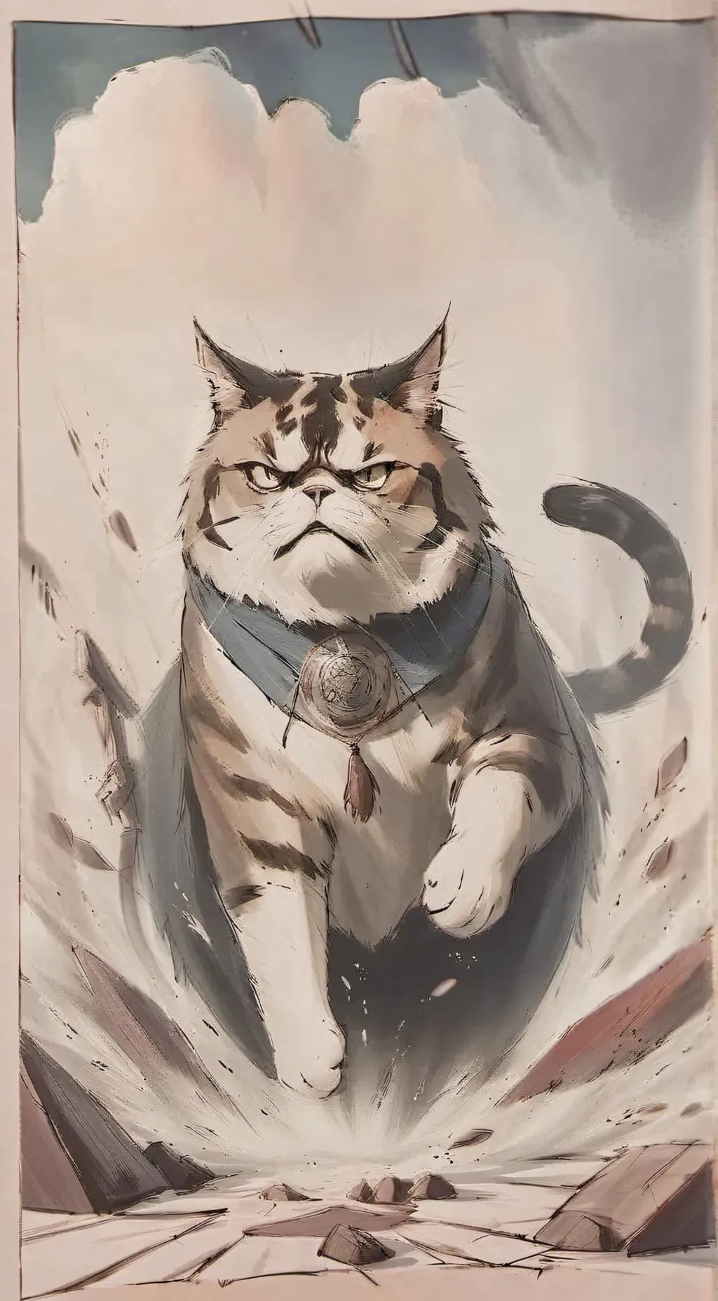 ai character: angry cat background