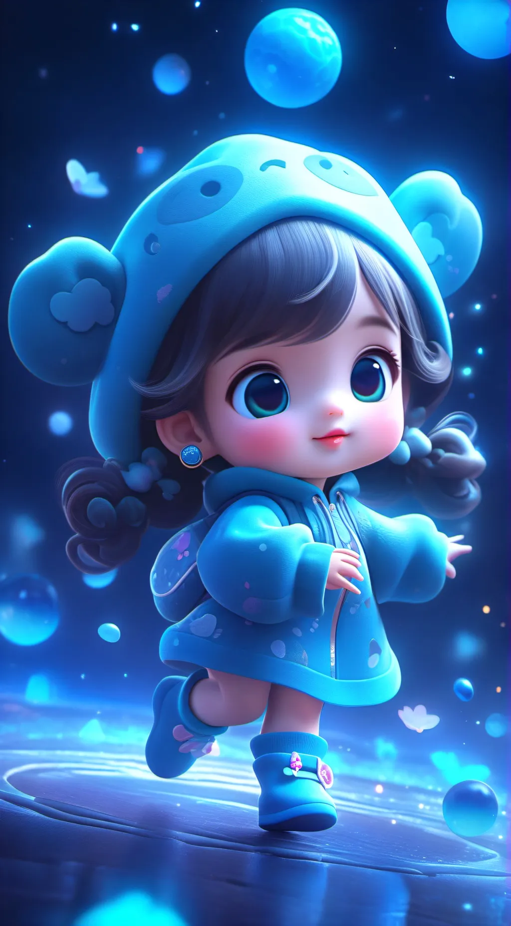 ai character: cute baby girl background