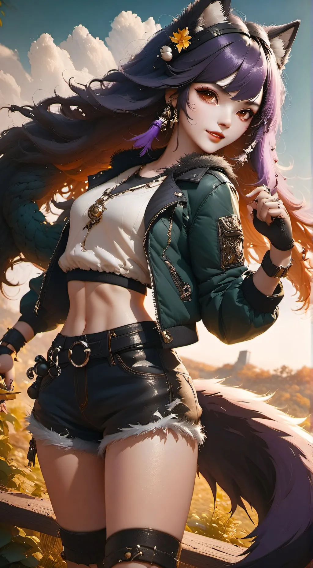 ai character: Biker gf ami background