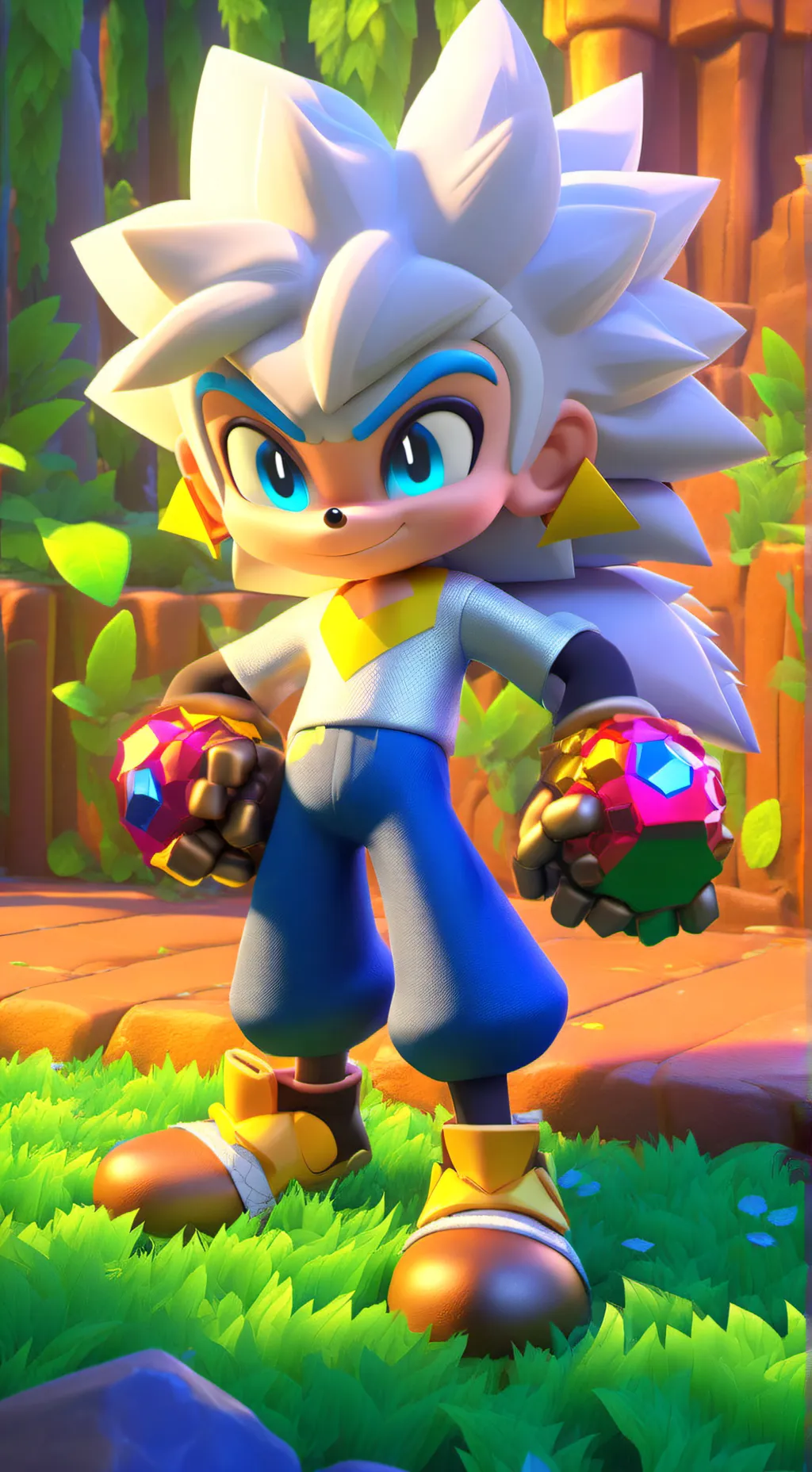 ai character: Silver background