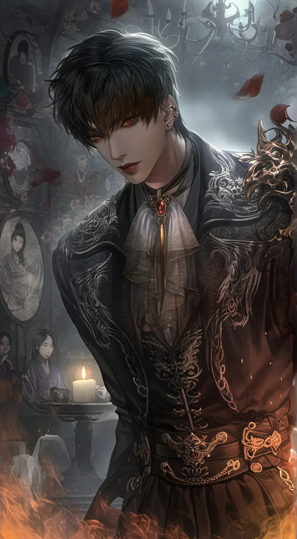 ai character: minjun ghost background