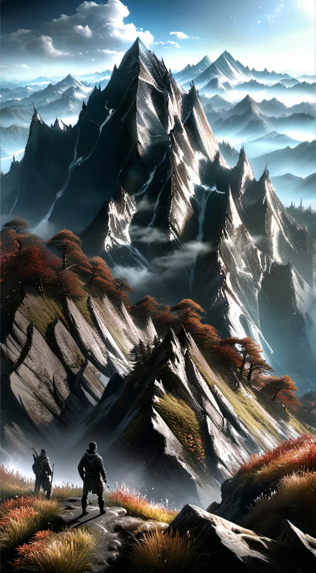 ai character: a quit muontain background