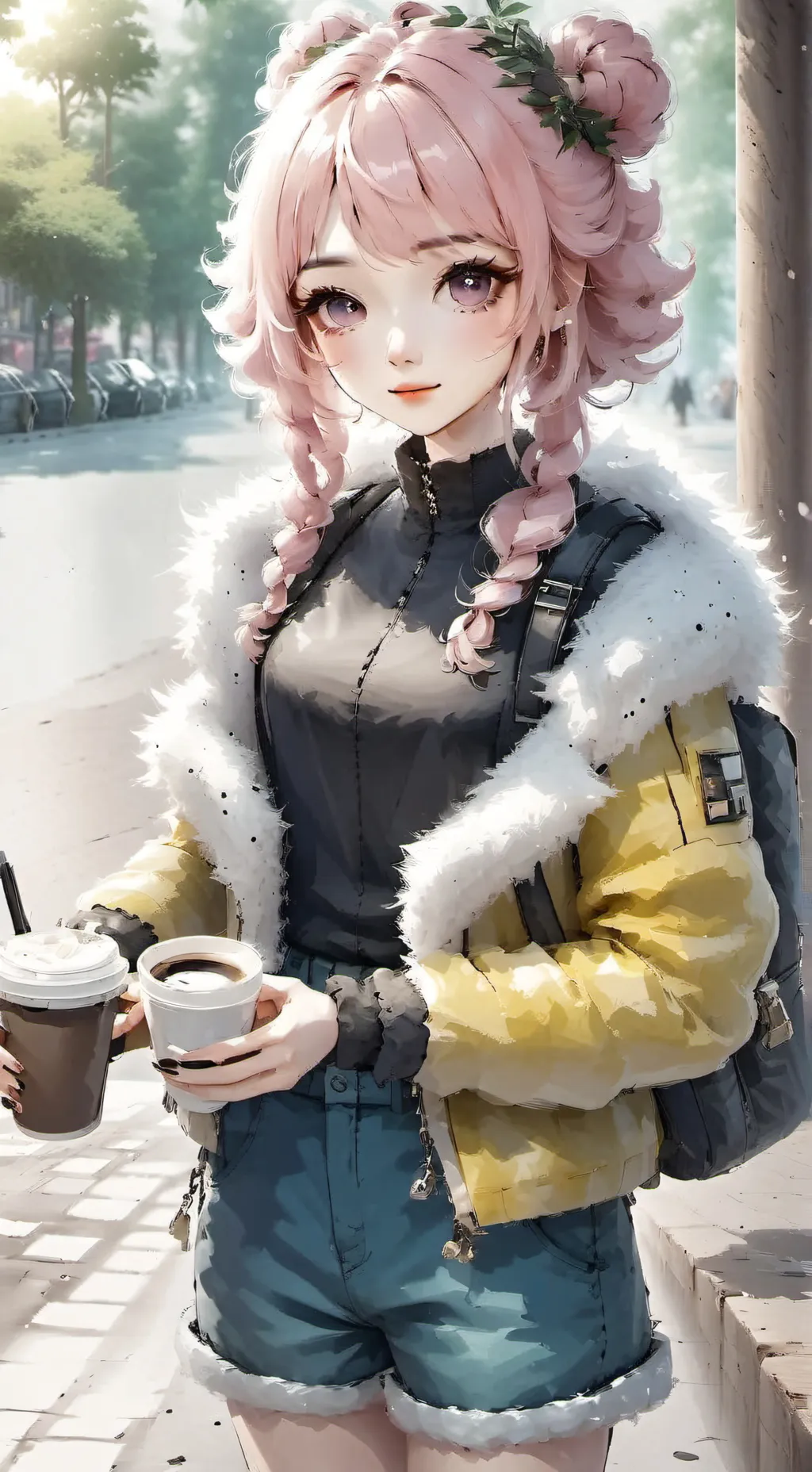 ai character: MHA Mall background