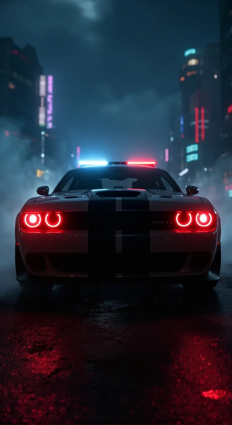 ai character: ghost police car background