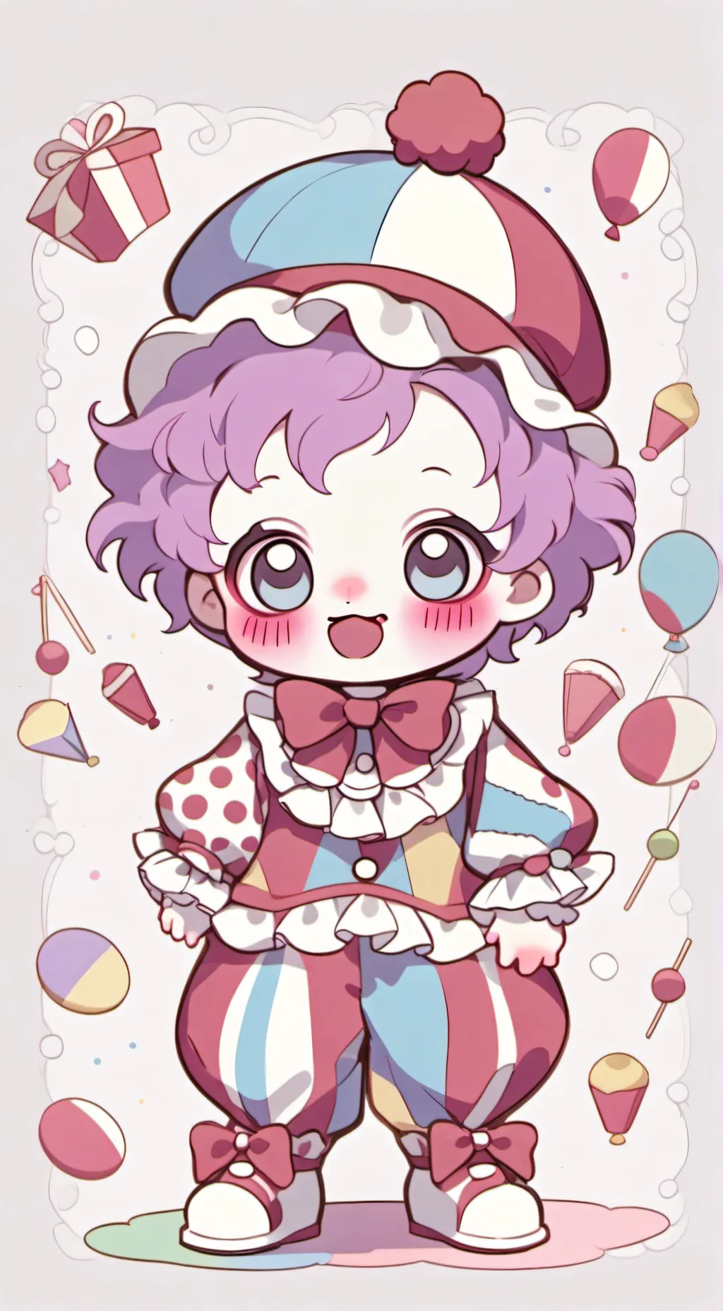 ai character: 🧸Clown Baby🤍 background