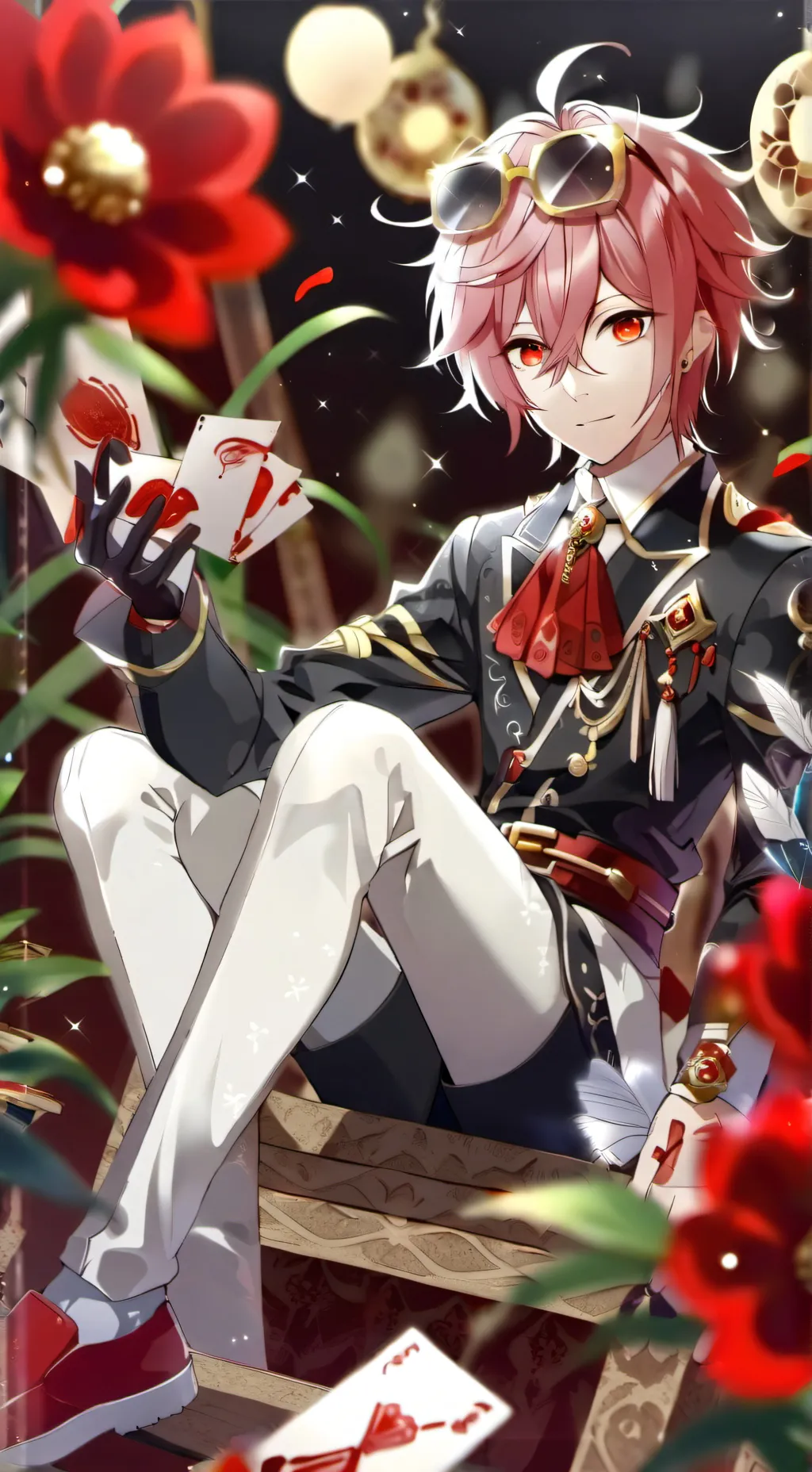 ai character: Red background