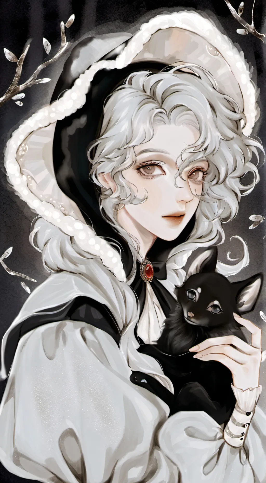 ai character: Snow white background