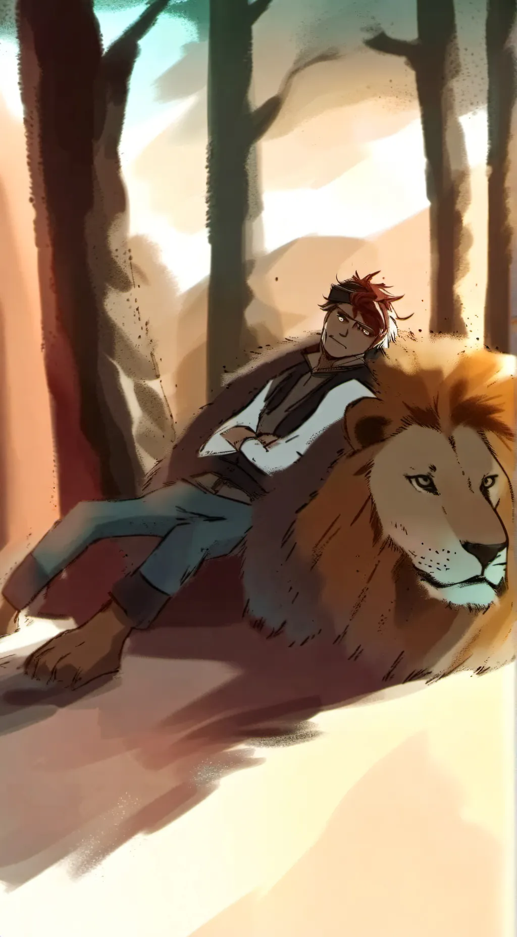 ai character: lion background