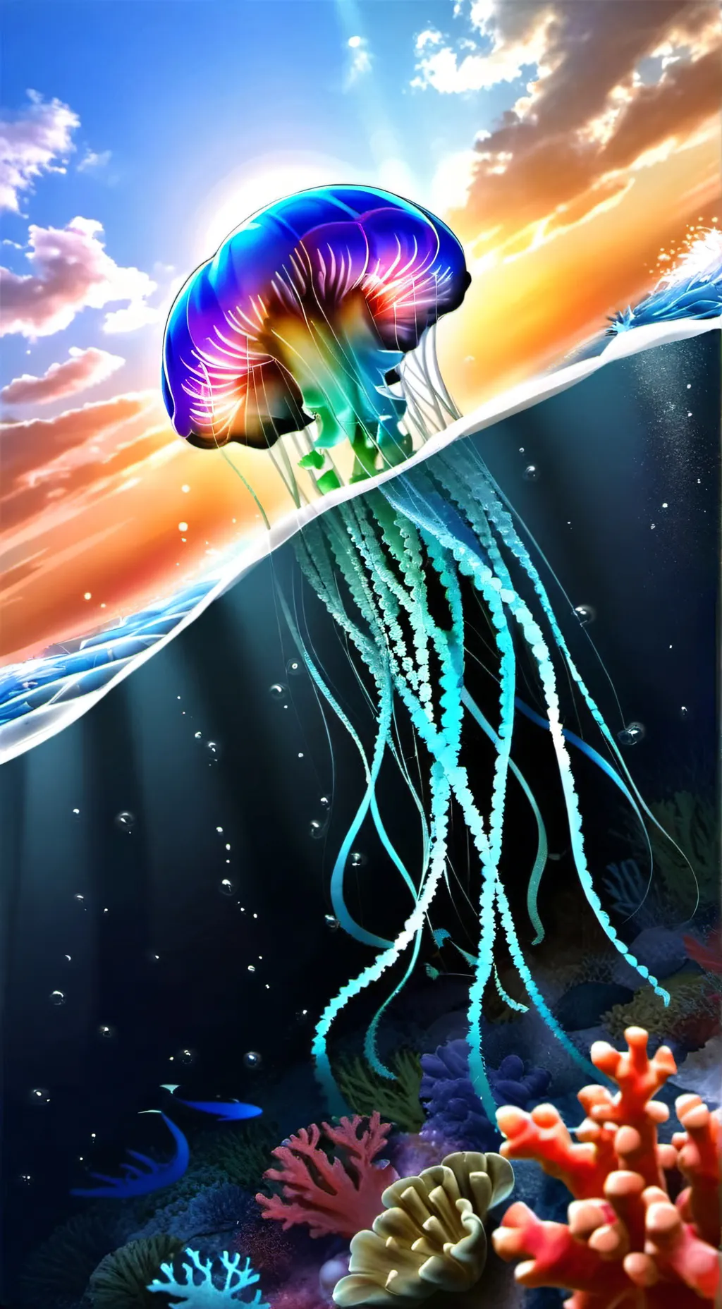 ai character: Azure background