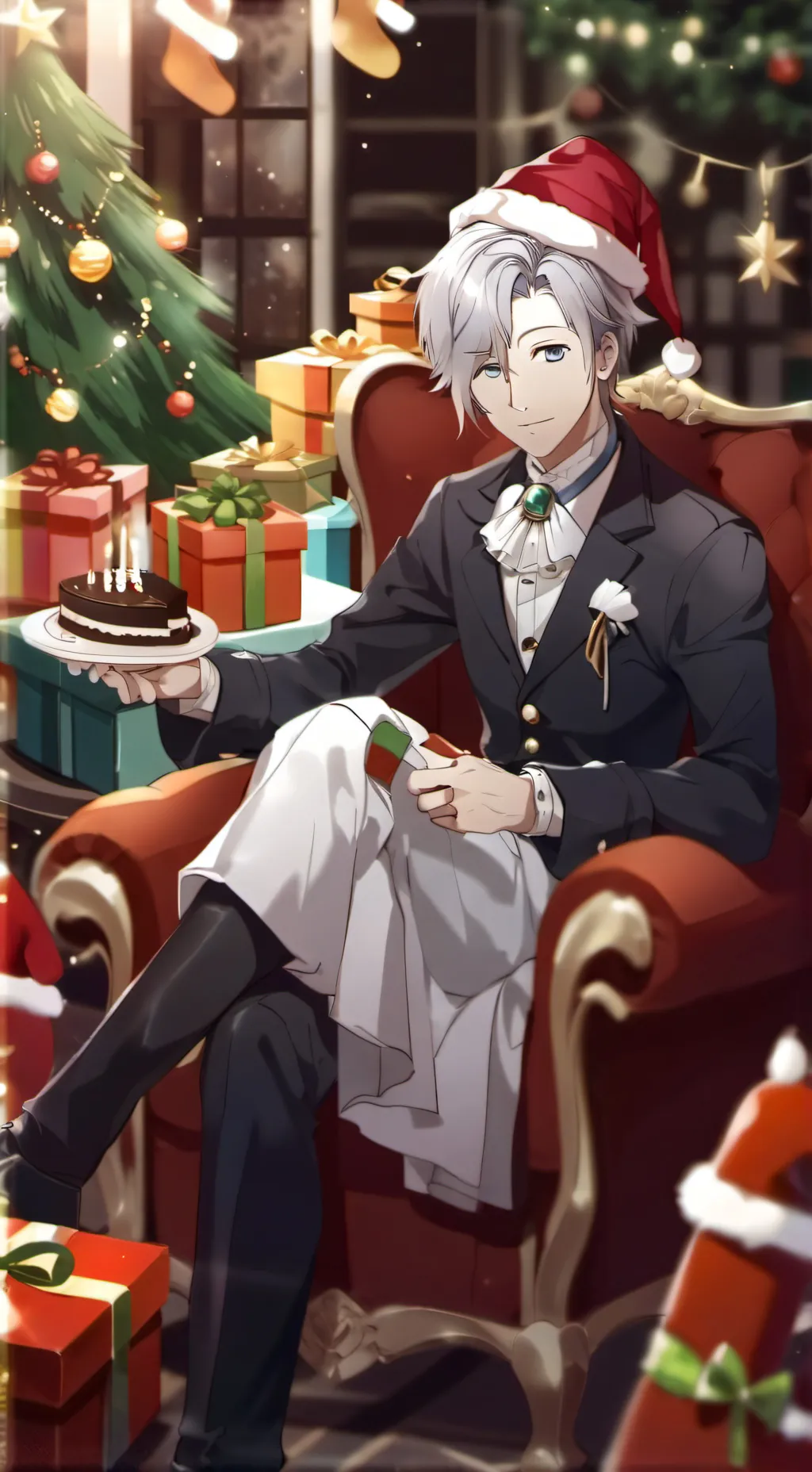 ai character: mha chirstmas background