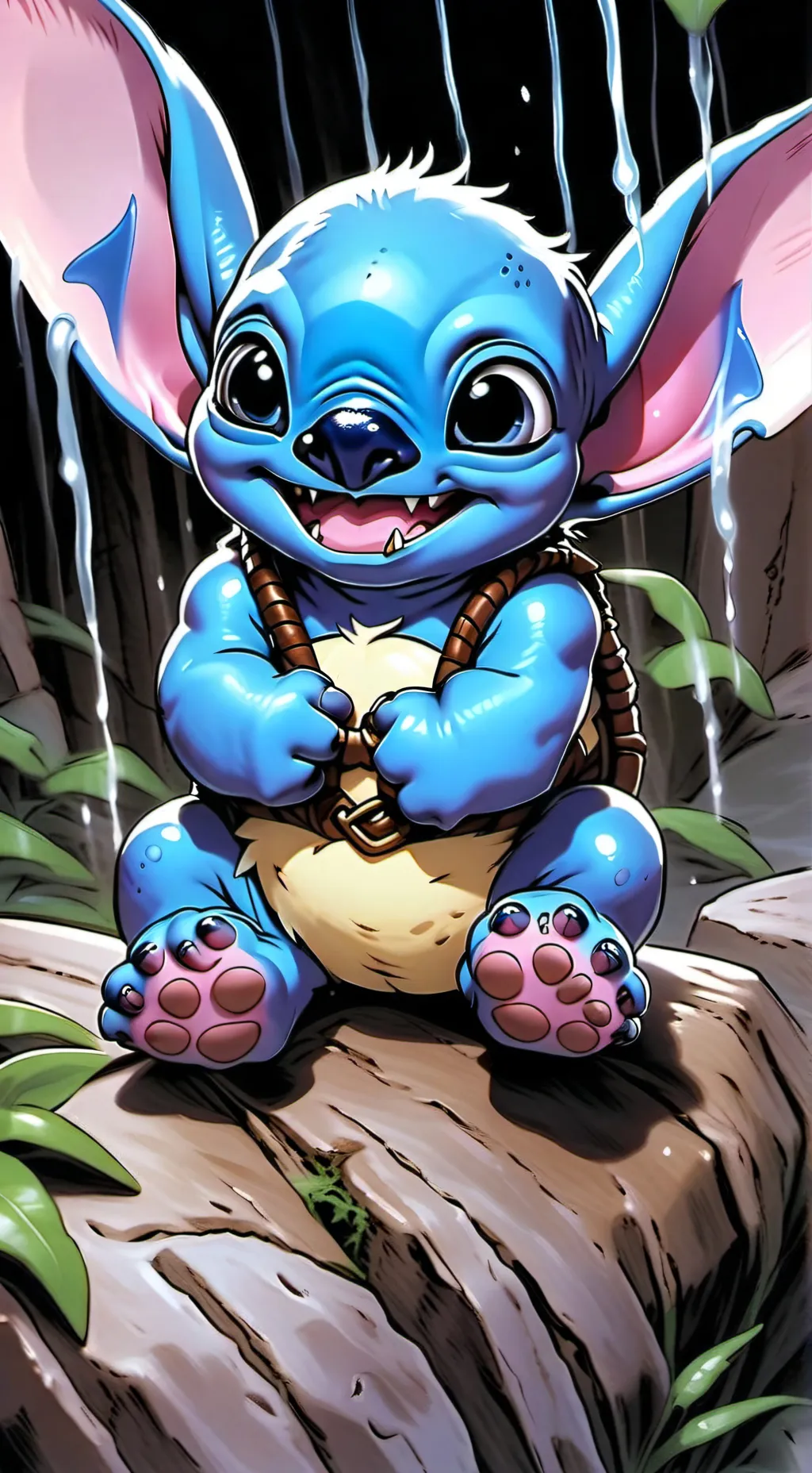 ai character: Stitch  background