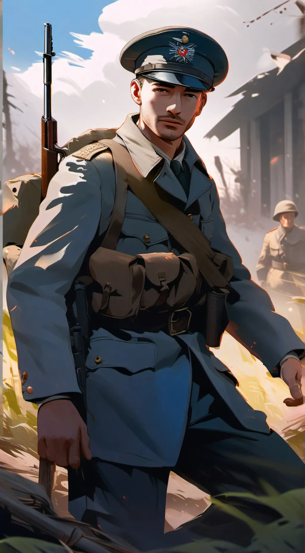 ai character: Soldado frances background