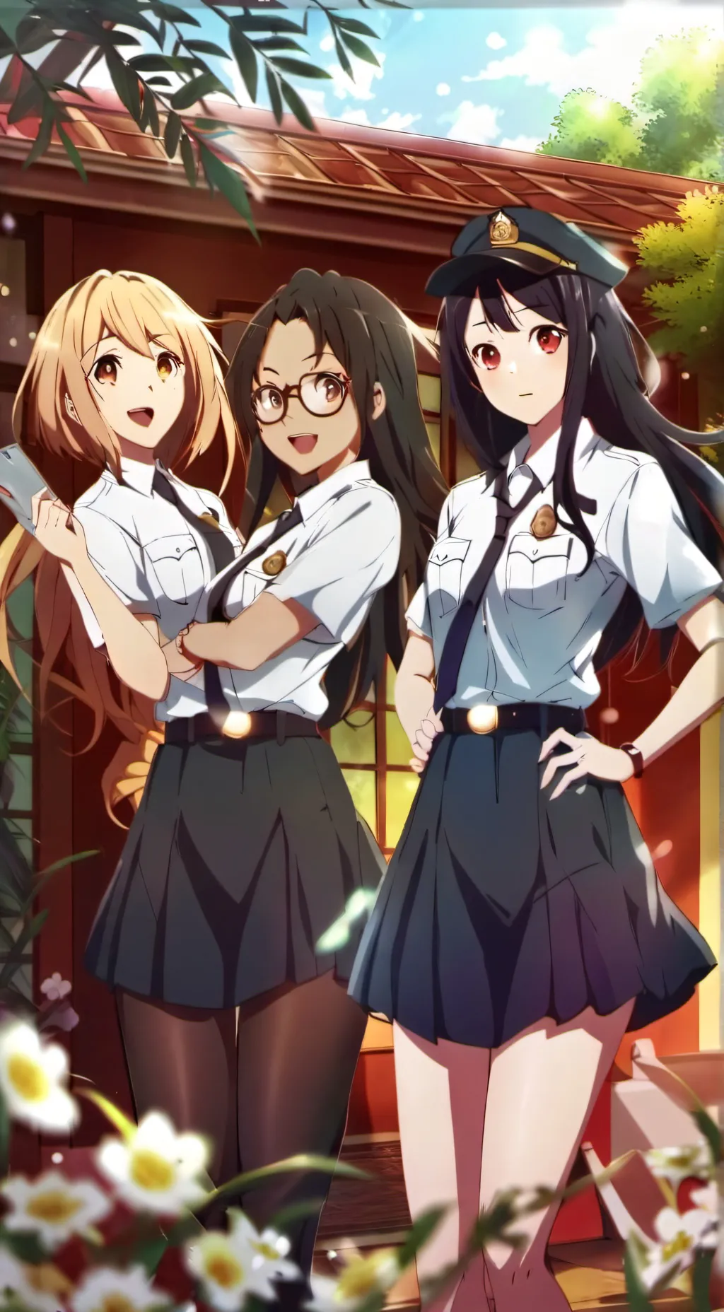 ai character: policewoman group background