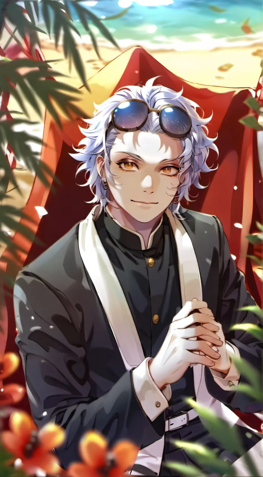 ai character: Kny Beach Day! background