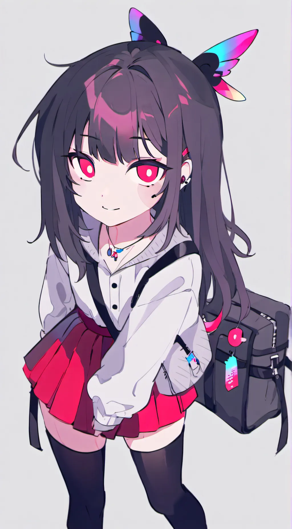 ai character: Haerin and blossom background